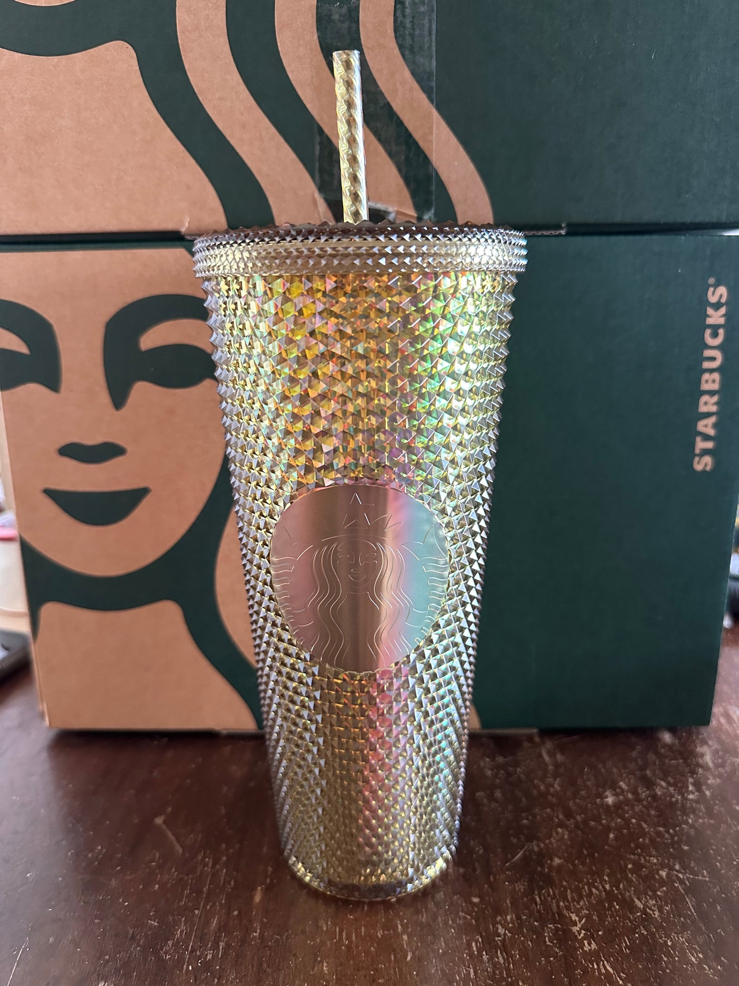 Starbucks Tumbler - Disney World Mickey Mouse Gold Studded - Venti 24oz