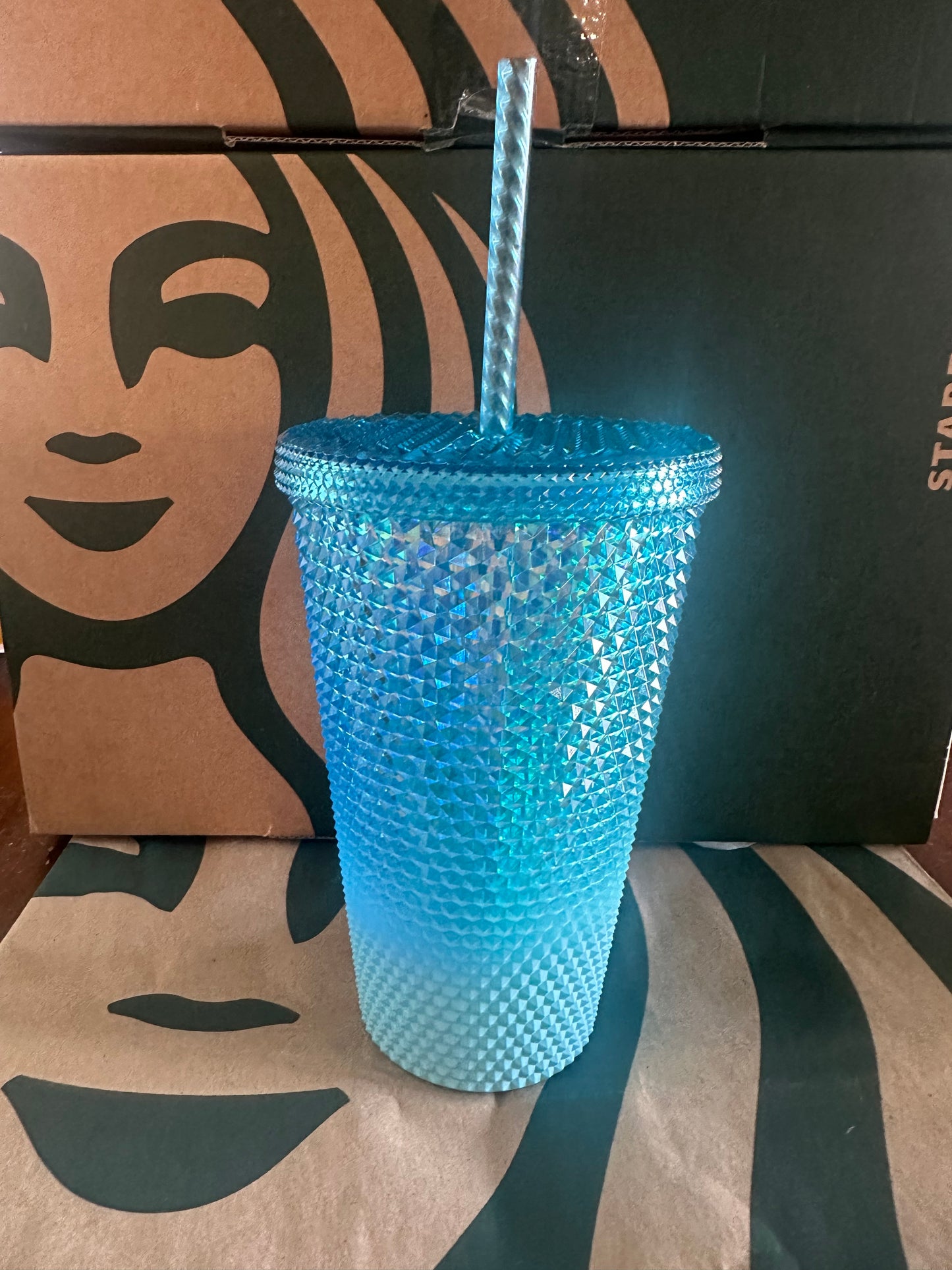 Starbucks Tumbler Blue Studded Ombré - Grande 16oz - Holiday 2022