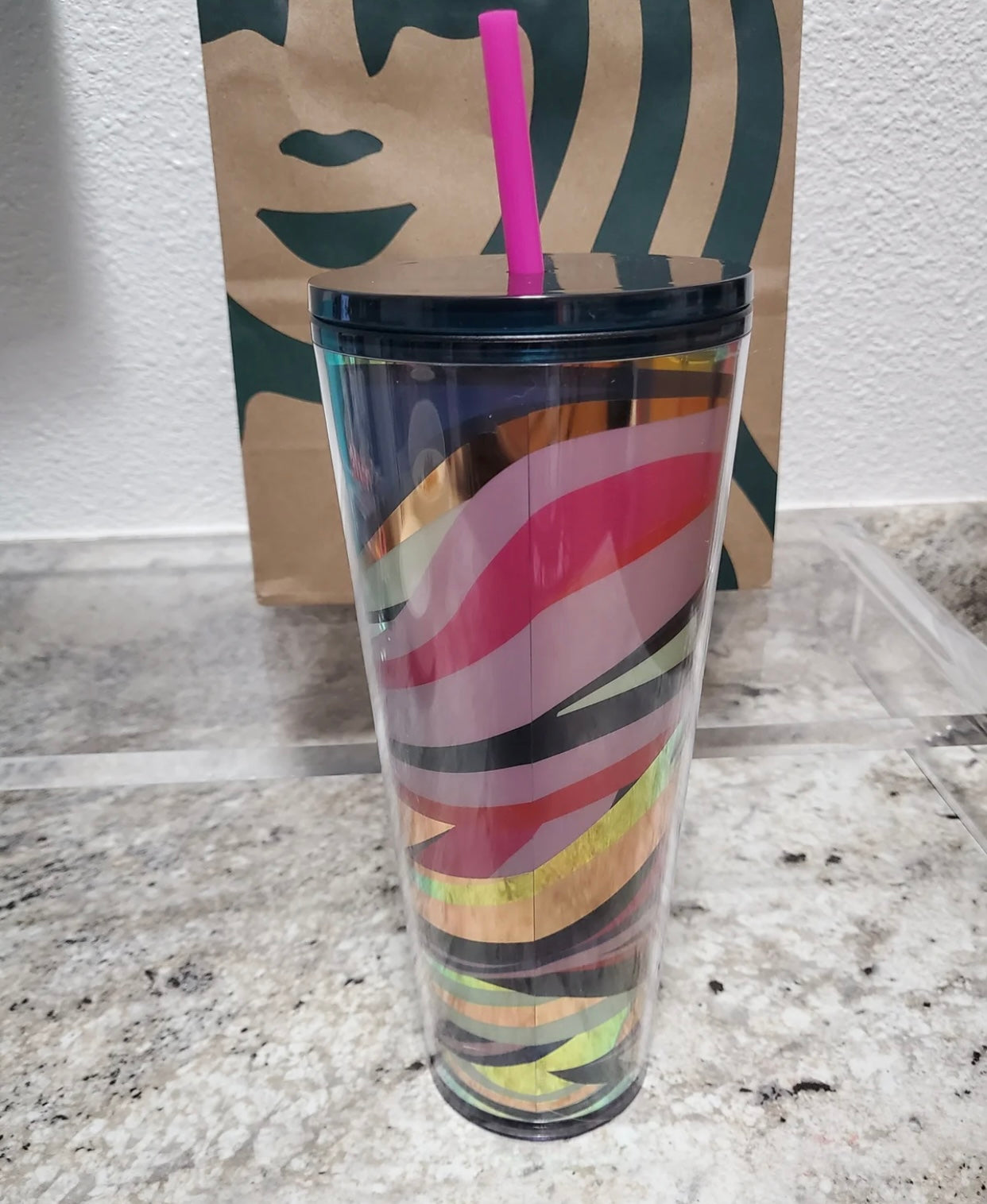 Starbucks Tumbler -Blue Gold Swirl - Holiday 2021 - Venti 24oz
