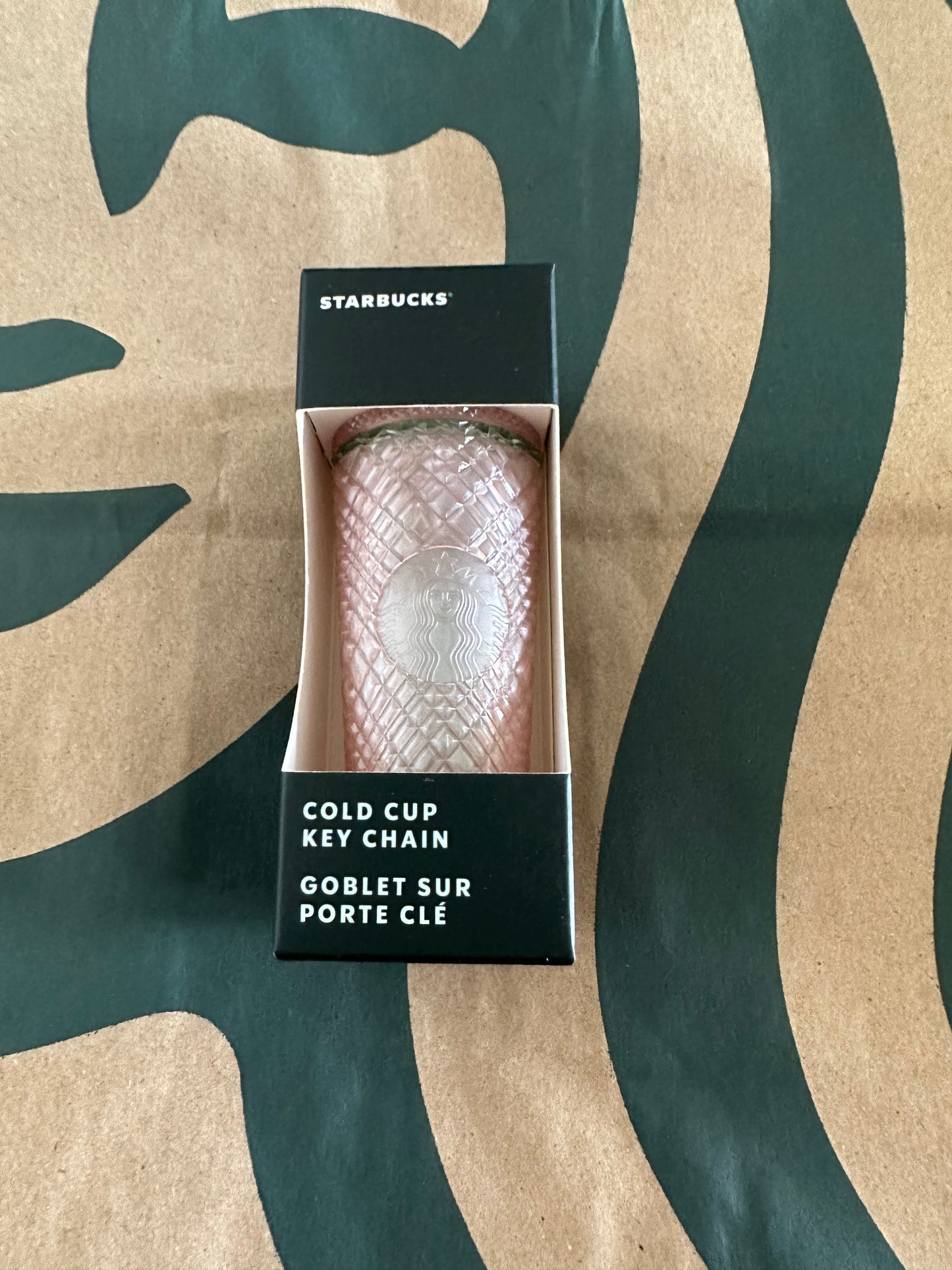 Starbucks Keychain Peach Jeweled - Summer 2023