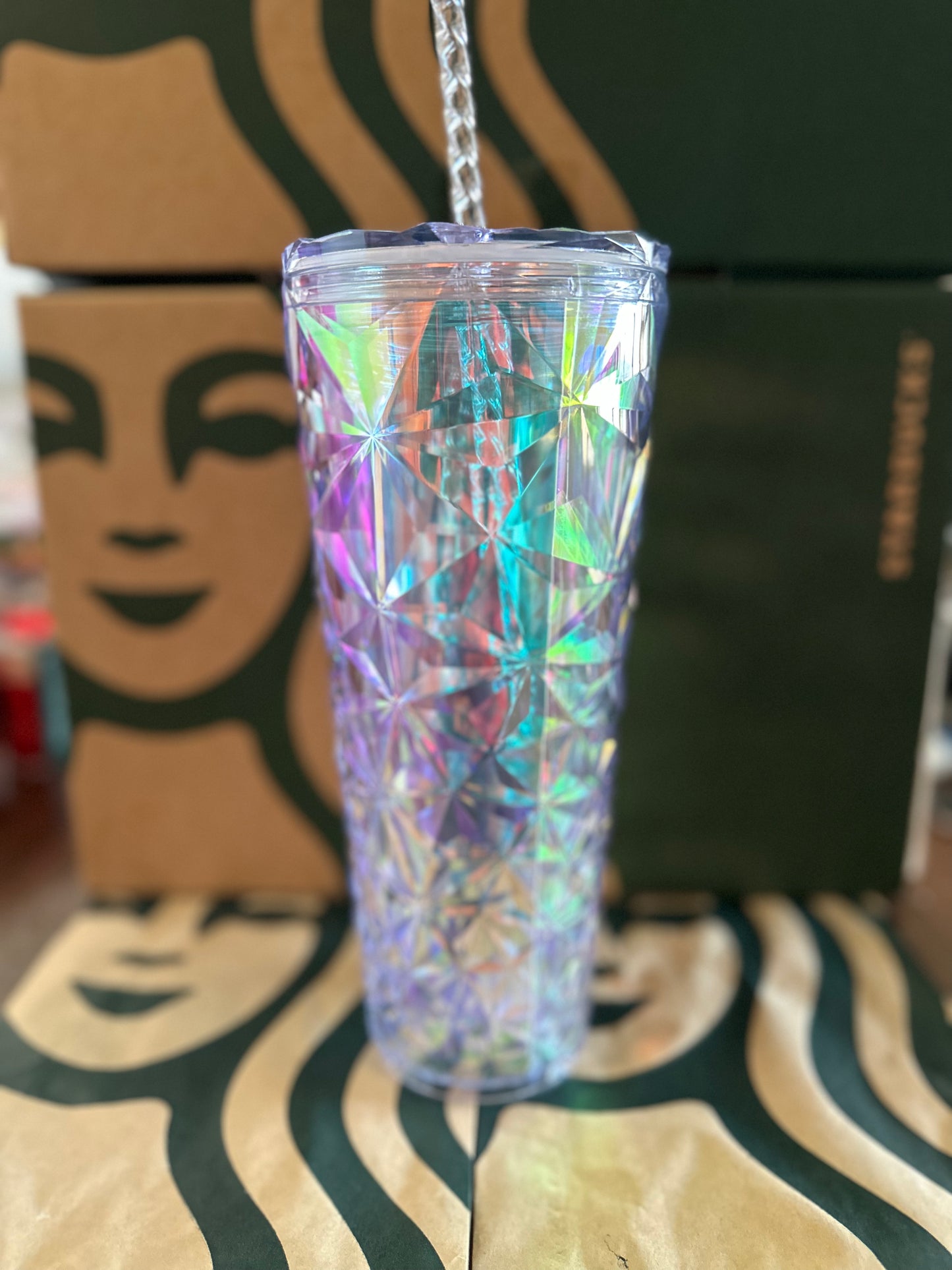 Starbucks Tumbler White Diamond Prism Unicorn - Holiday 2023 - Venti 24oz