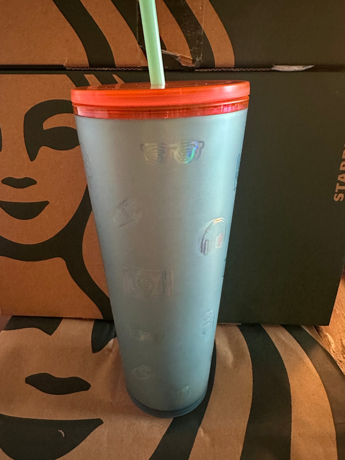 Starbucks Tumbler Back to School Blue ICON Emoji - Limited Edition- 2022 - Venti 24oz