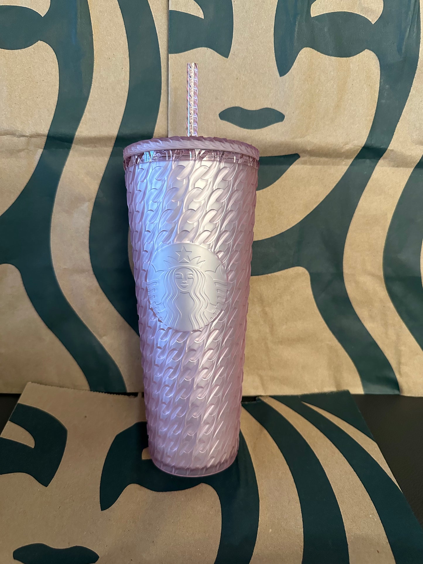 Starbucks Tumbler Pink Cherry Blossom Chain Link - Venti 24oz