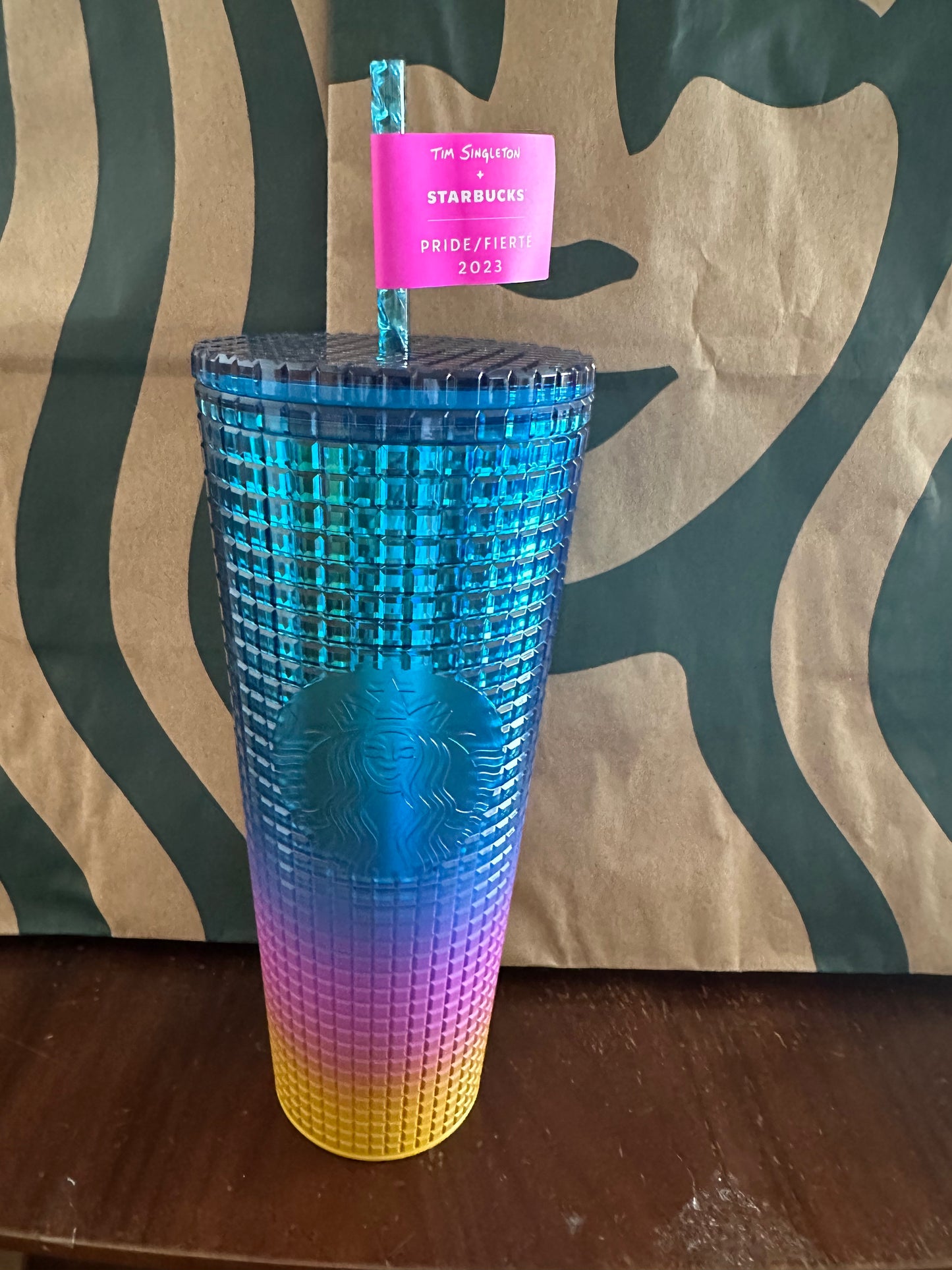 Starbucks Tumbler Tim Singleton Rainbow Grid - Venti 24oz - Summer 2023