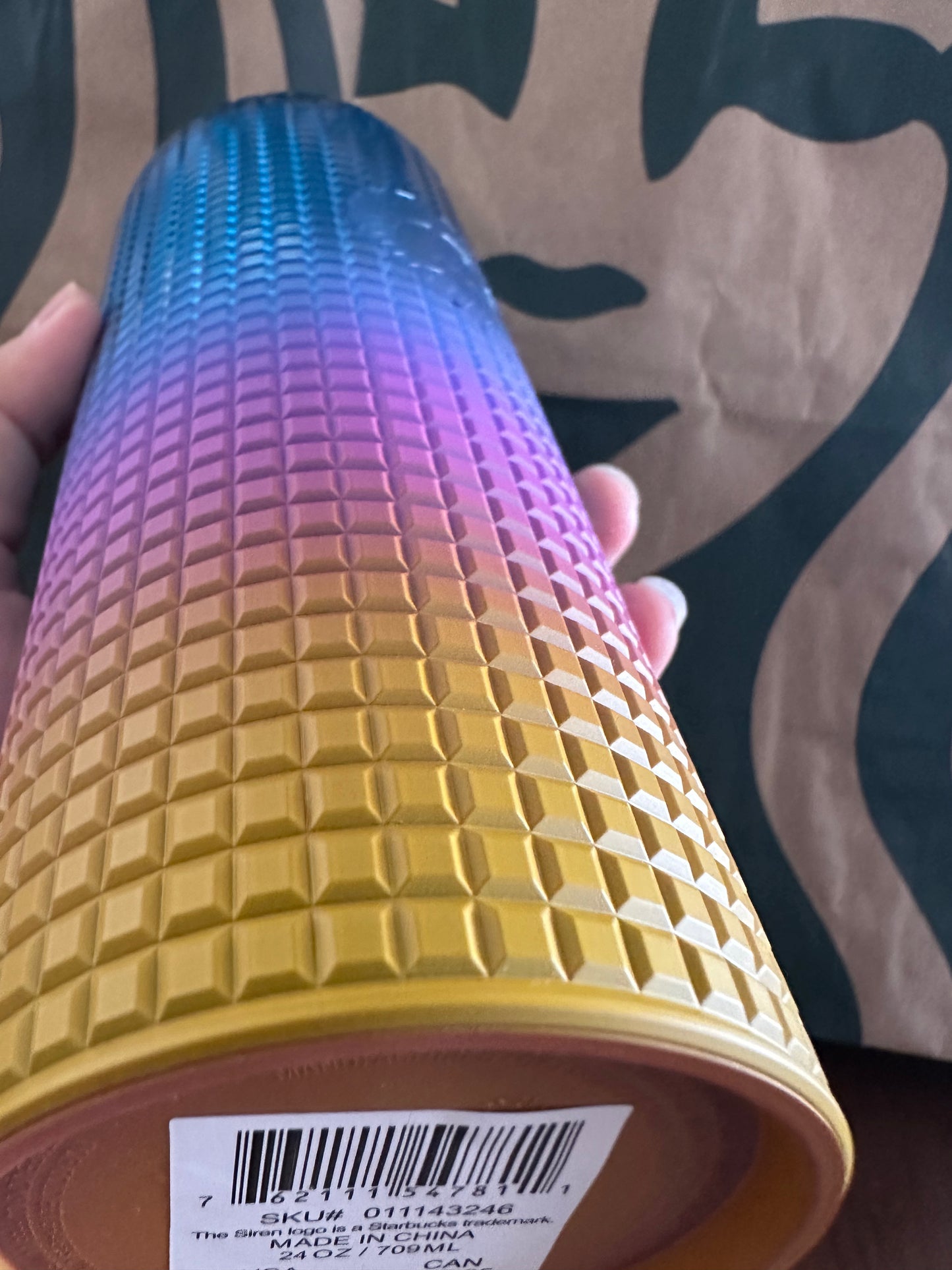 Starbucks Tumbler Tim Singleton Rainbow Grid - Venti 24oz - Summer 2023