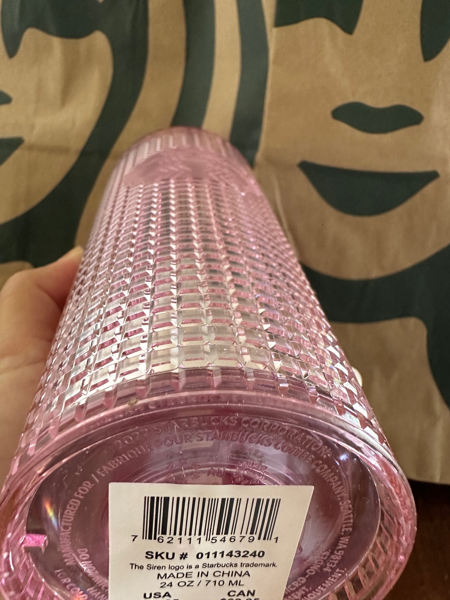 Starbucks Tumbler Pink Grid - Venti 24oz - Summer 2023