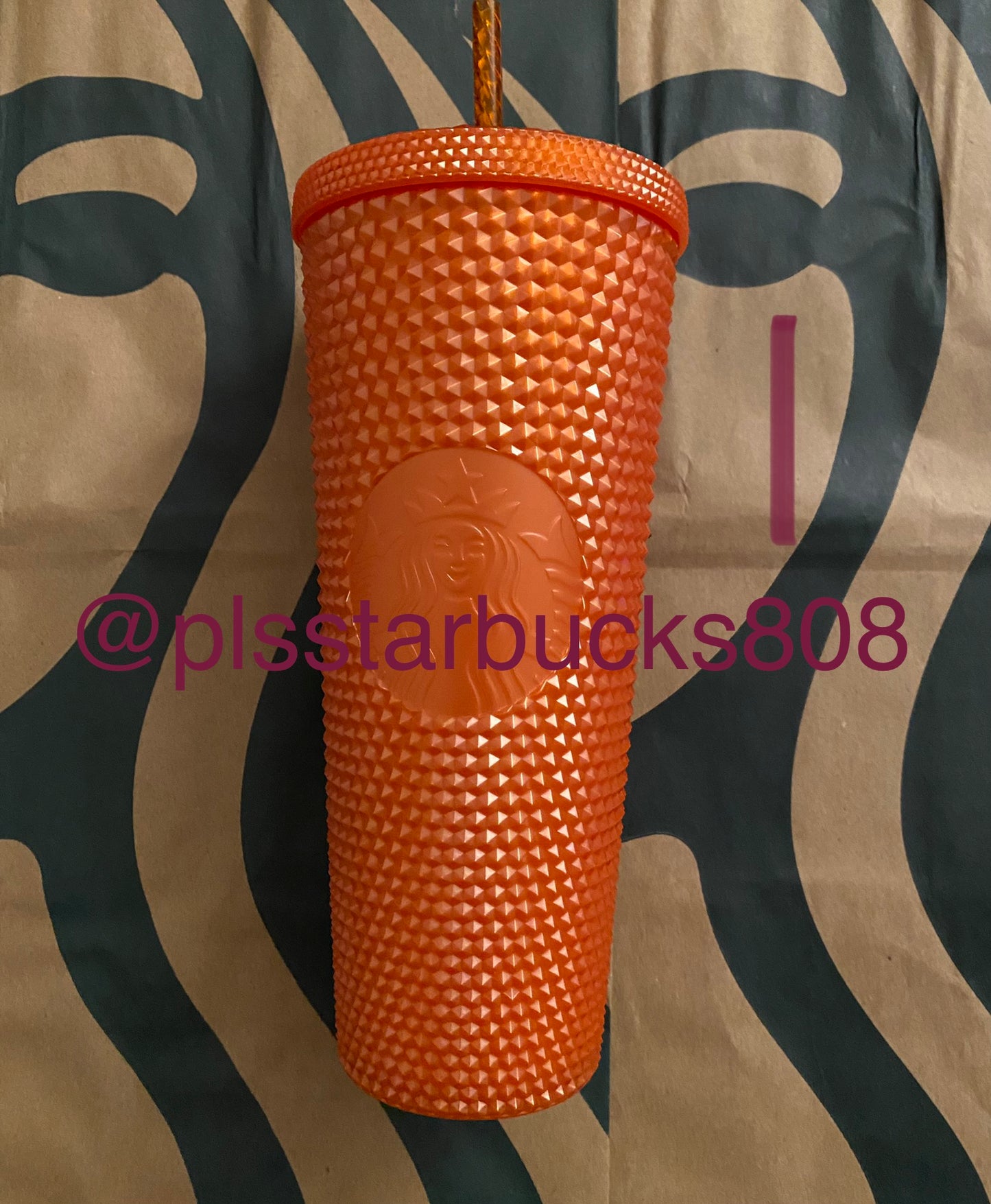 Starbucks Tumbler Pearlized Orange Studded - Fall 2022 - Venti 24oz