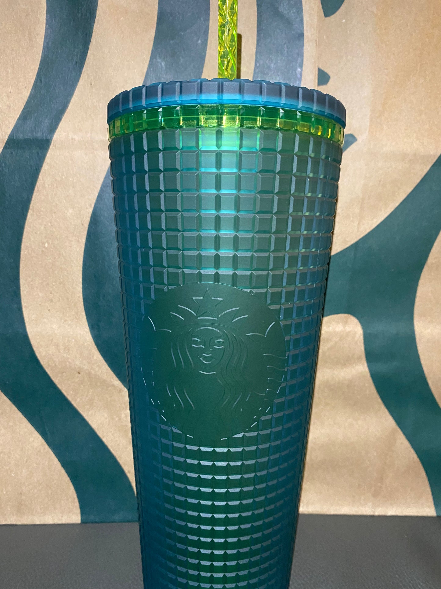 Starbucks Tumbler - Green Grid - Winter 2021 - Venti 24oz