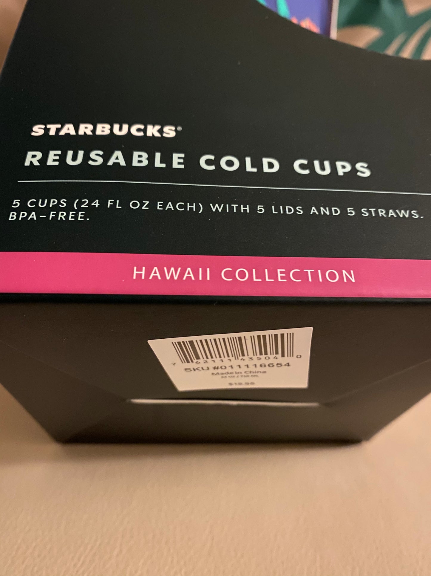 Starbucks Tumbler Hawaii Aloha Vibes - Set of 5 Reusable Cold Cups