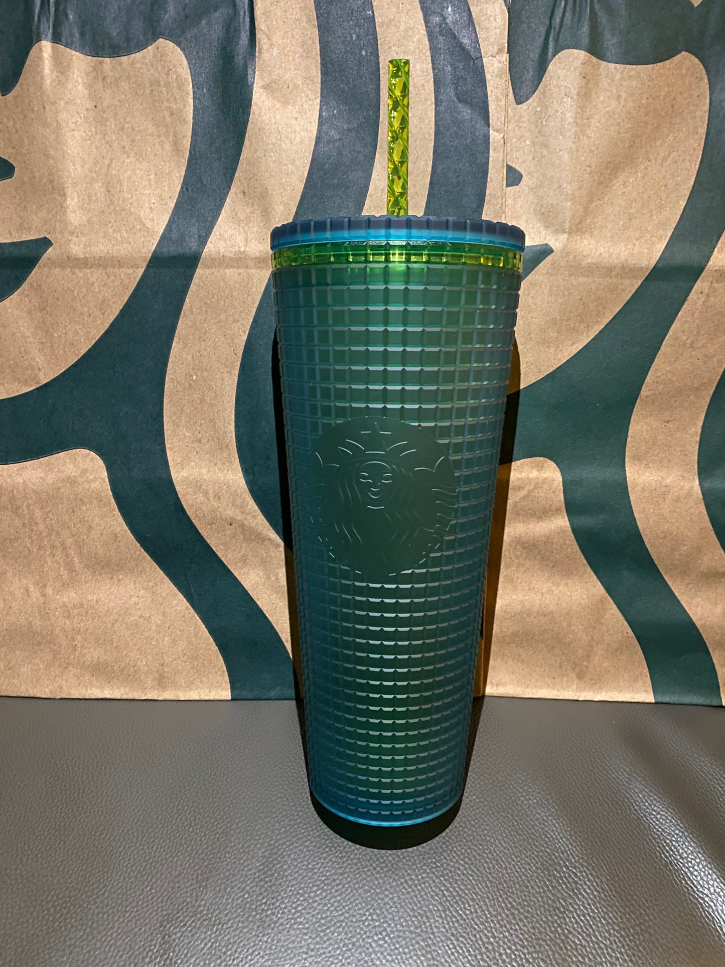 Starbucks Tumbler - Green Grid - Winter 2021 - Venti 24oz