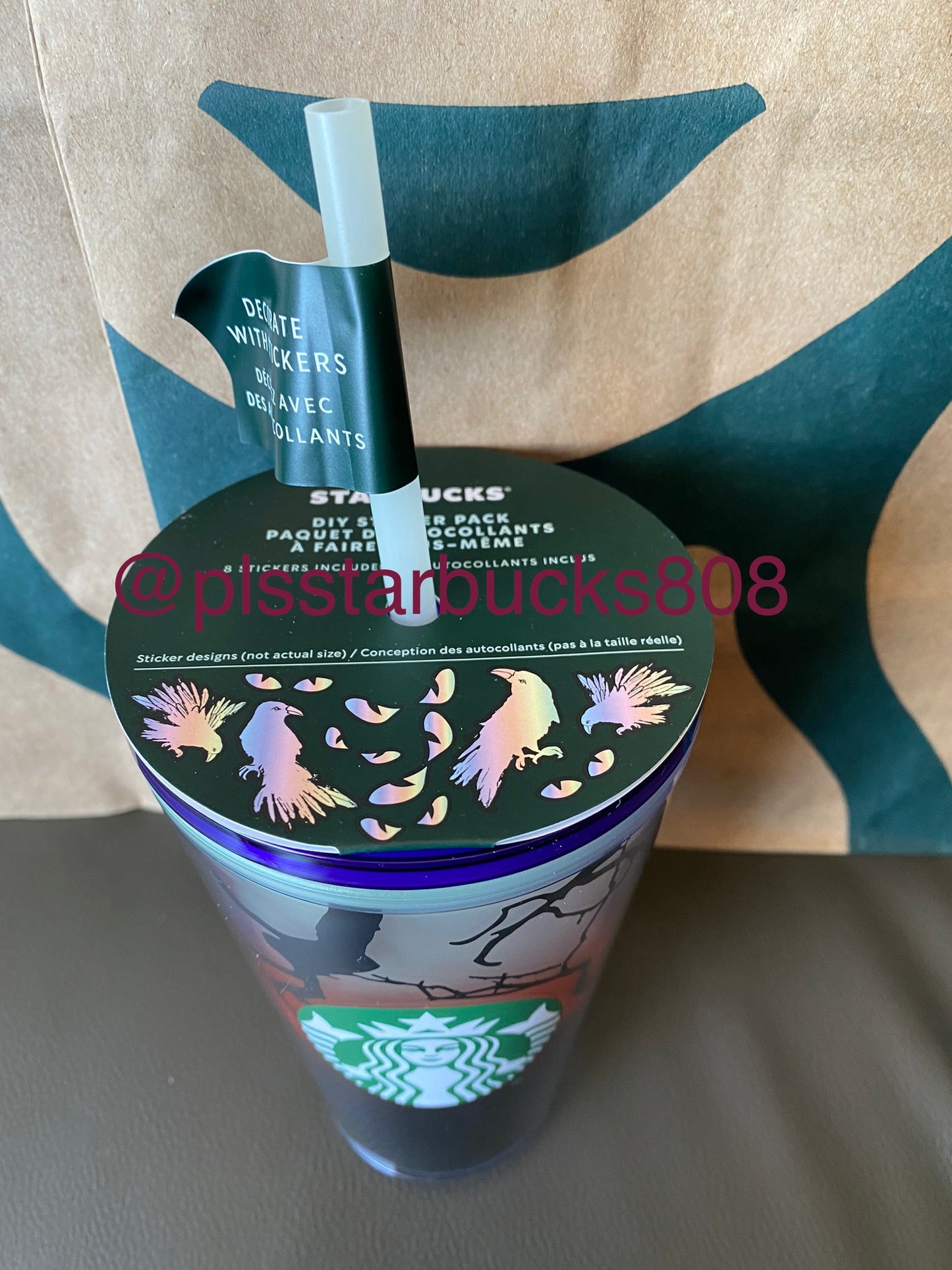 Starbucks Tumbler Halloween - Raven Glow in the Dark Limited Edition - Grande - 16oz