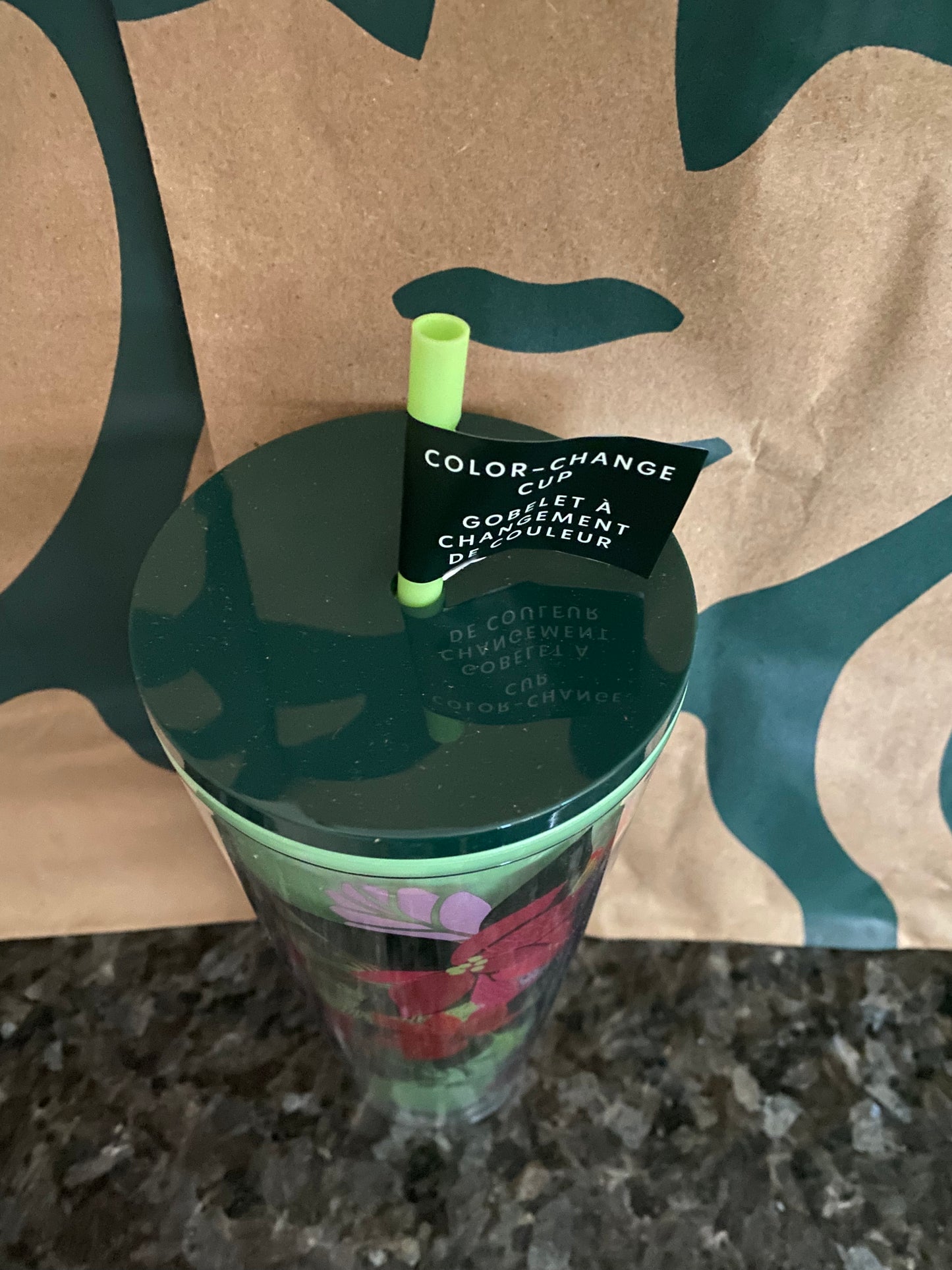 Starbucks Tumbler - Poinsetta Color Changing - Green - Winter 2021 - Venti 24oz