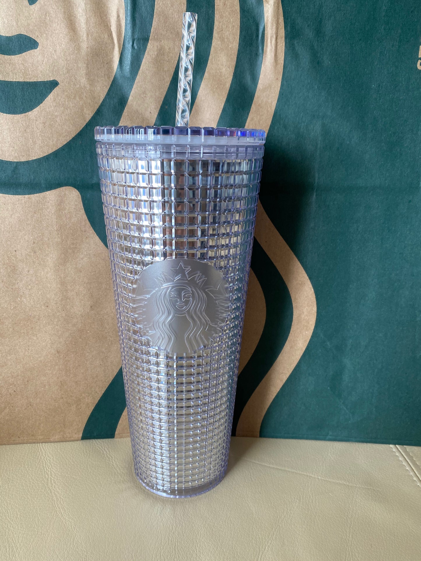 Starbucks Tumbler Sliver Grid - Holiday 2020 - Venti 24oz