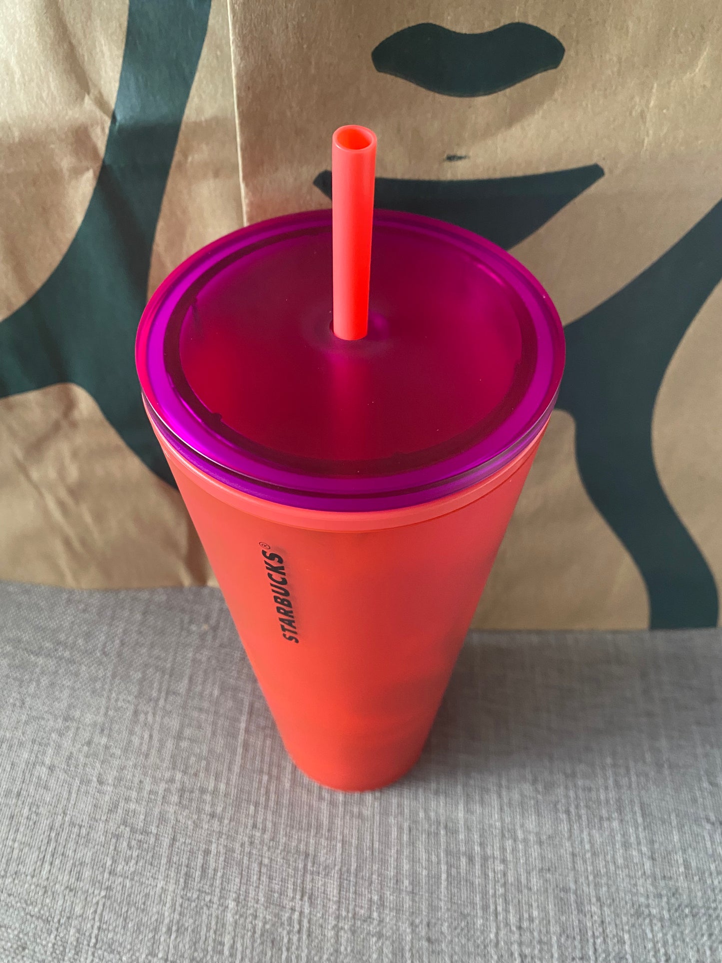 Starbucks Tumbler Red Floral Soft Touch - Venti 24oz