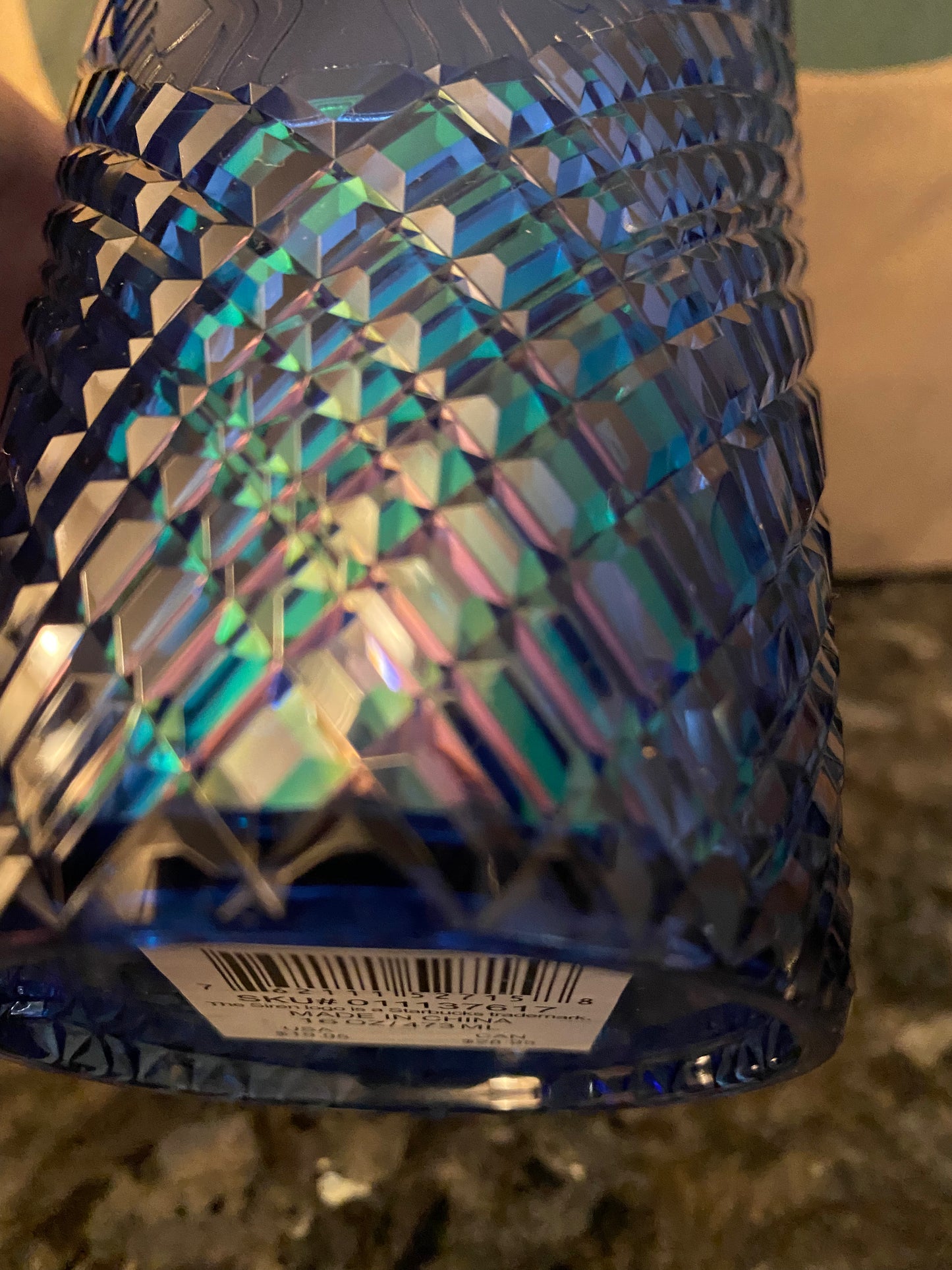 Starbucks Tumbler Azure Blue Jeweled- Holiday 2022 - Grande 16oz