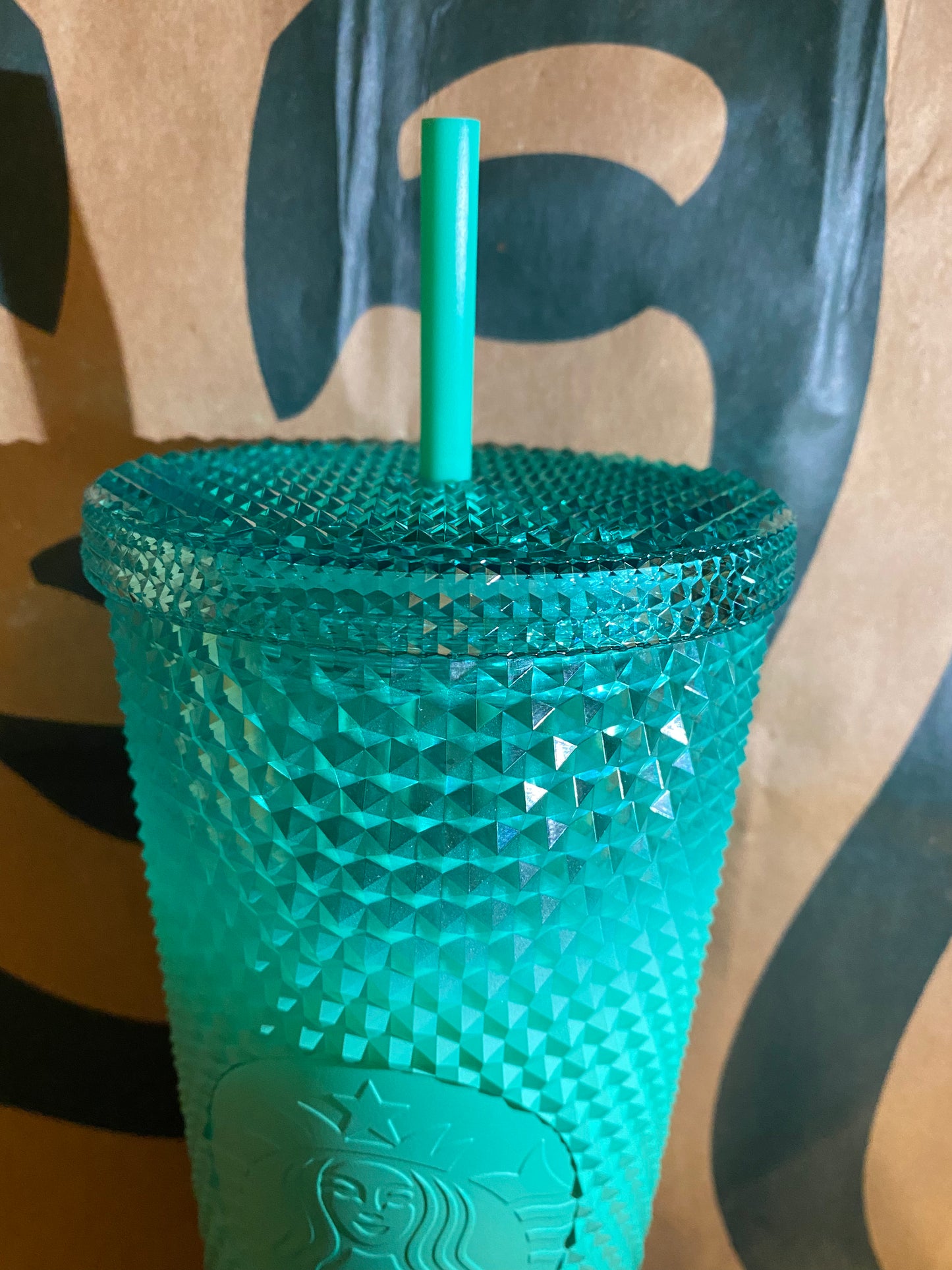 Starbucks Tumbler Mint Green Ombré Studded - Venti 24oz - Holiday 2022 he