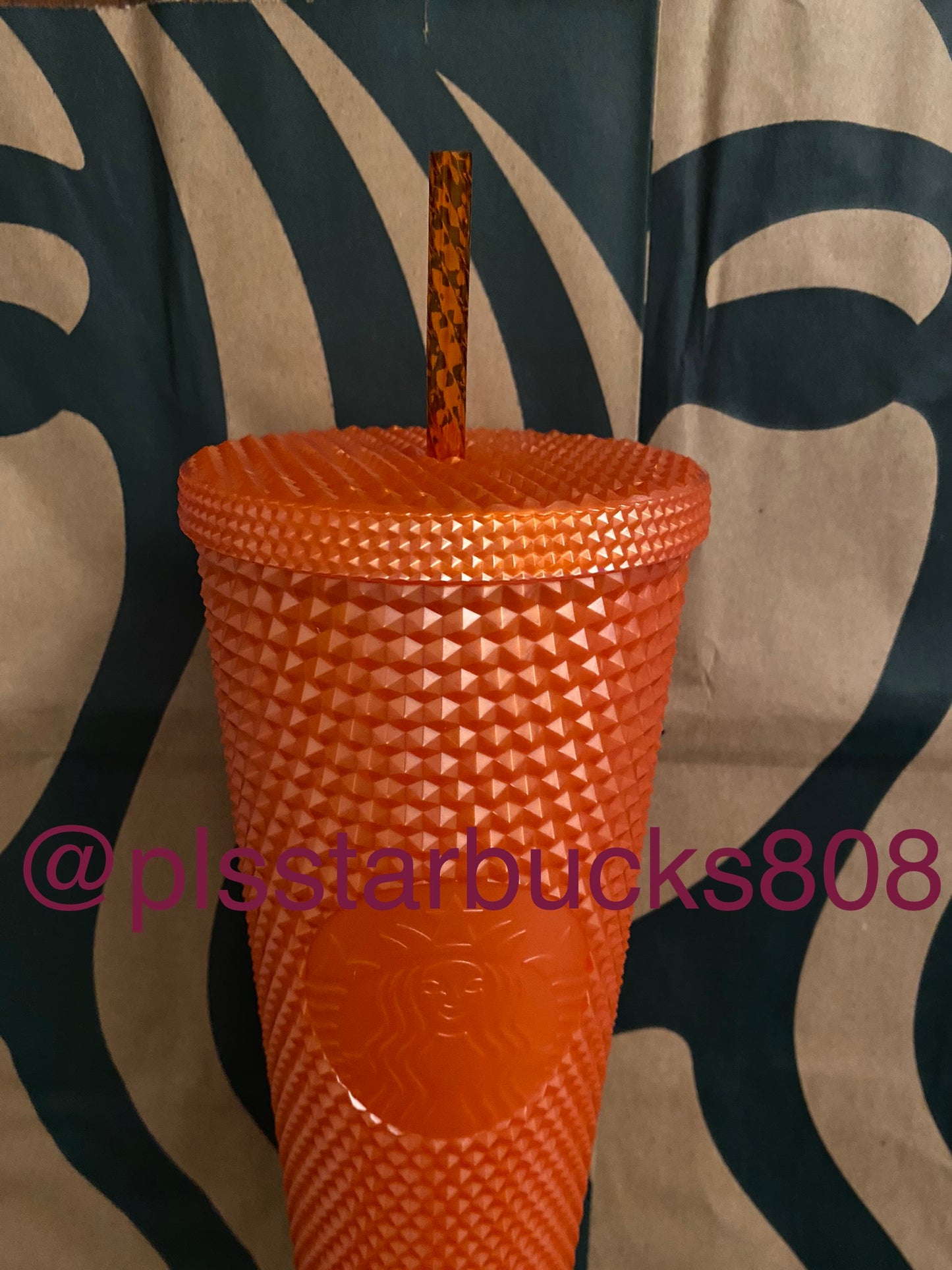 Starbucks Tumbler Pearlized Orange Studded - Fall 2022 - Venti 24oz