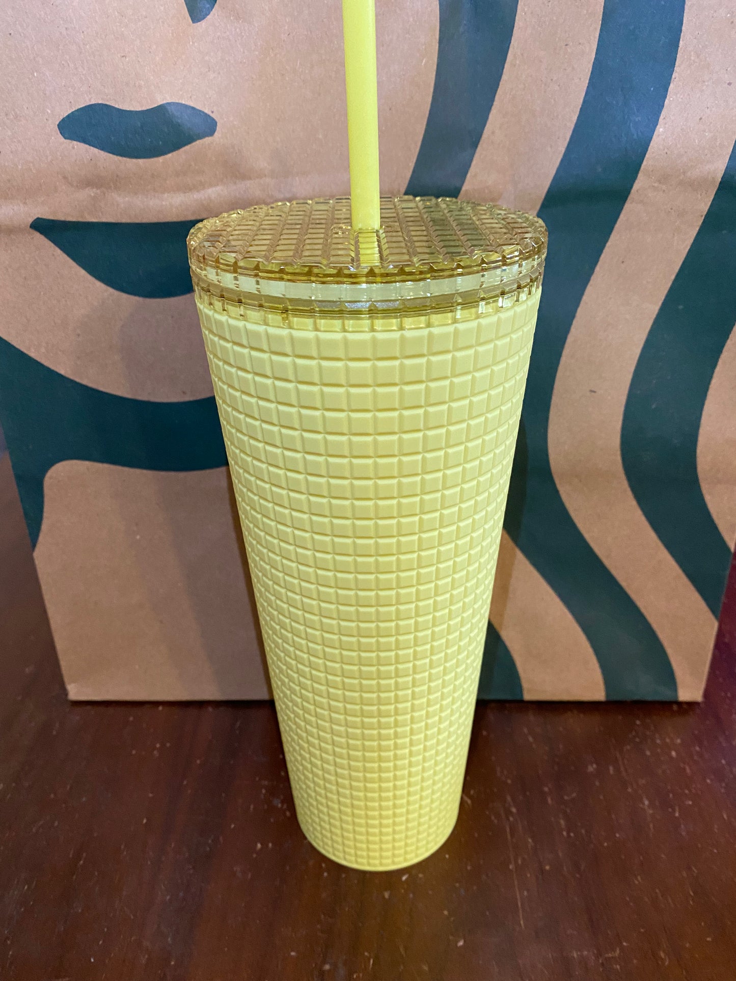 Starbucks Tumbler - Yellow Grid Matte - Jan 2023 Release- Venti 24oz