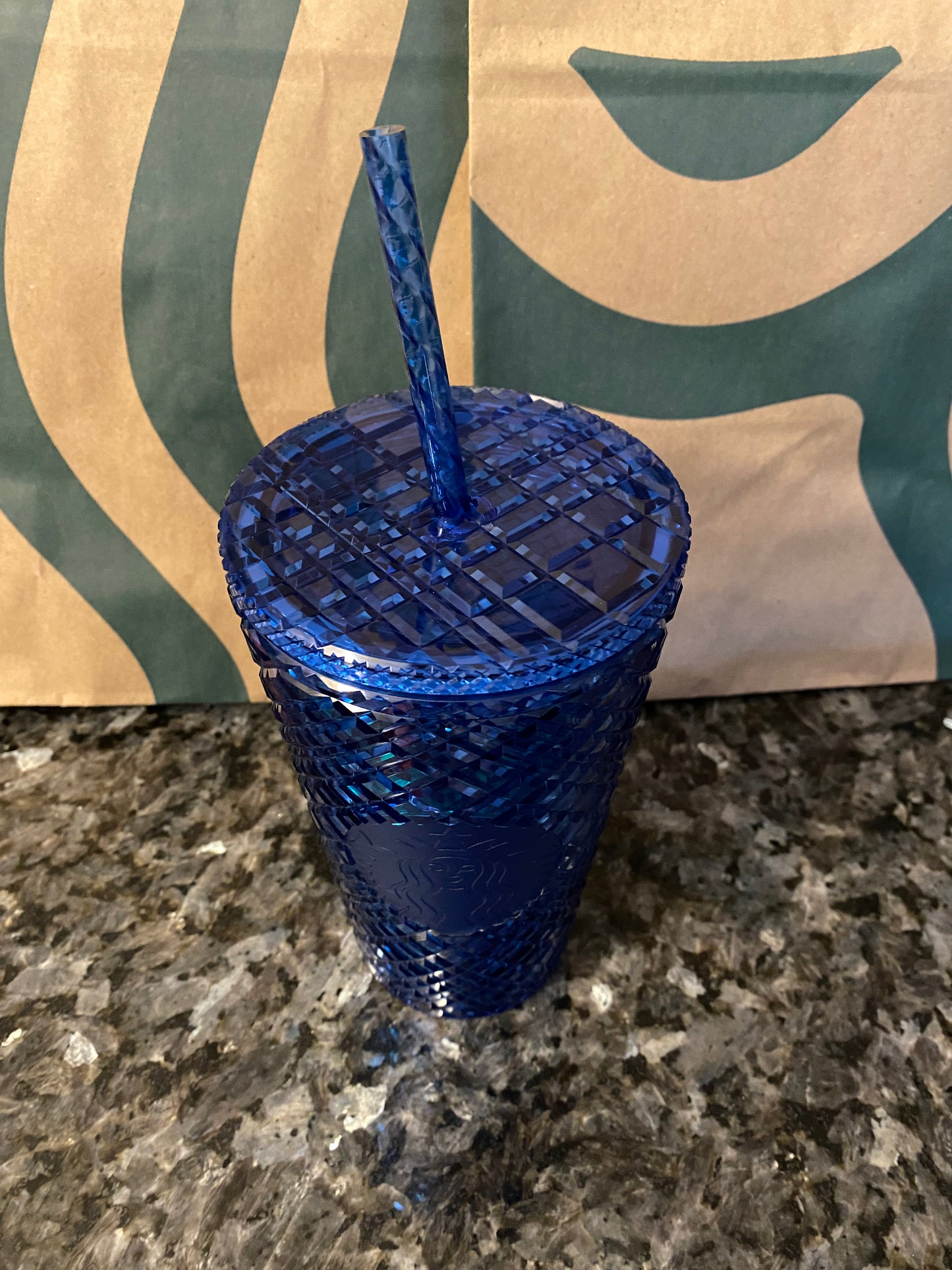 Starbucks Tumbler Azure Blue Jeweled- Holiday 2022 - Grande 16oz