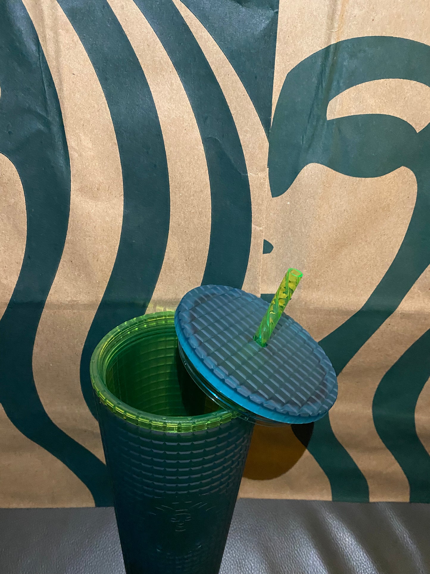Starbucks Tumbler - Green Grid - Winter 2021 - Venti 24oz