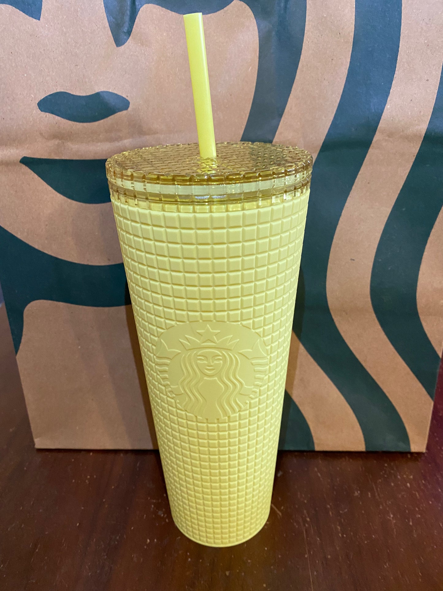 Starbucks Tumbler - Yellow Grid Matte - Jan 2023 Release- Venti 24oz