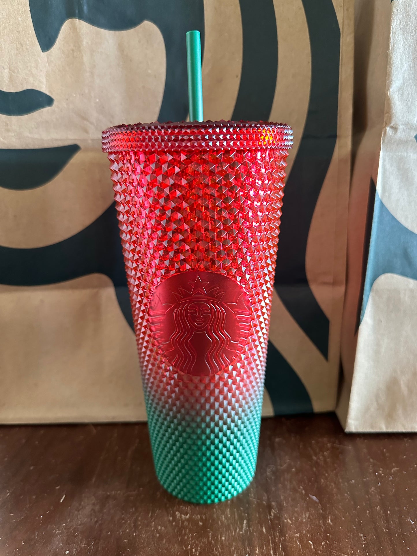 Starbucks Tumbler - Disneyland Red Green Studded - Venti 24oz