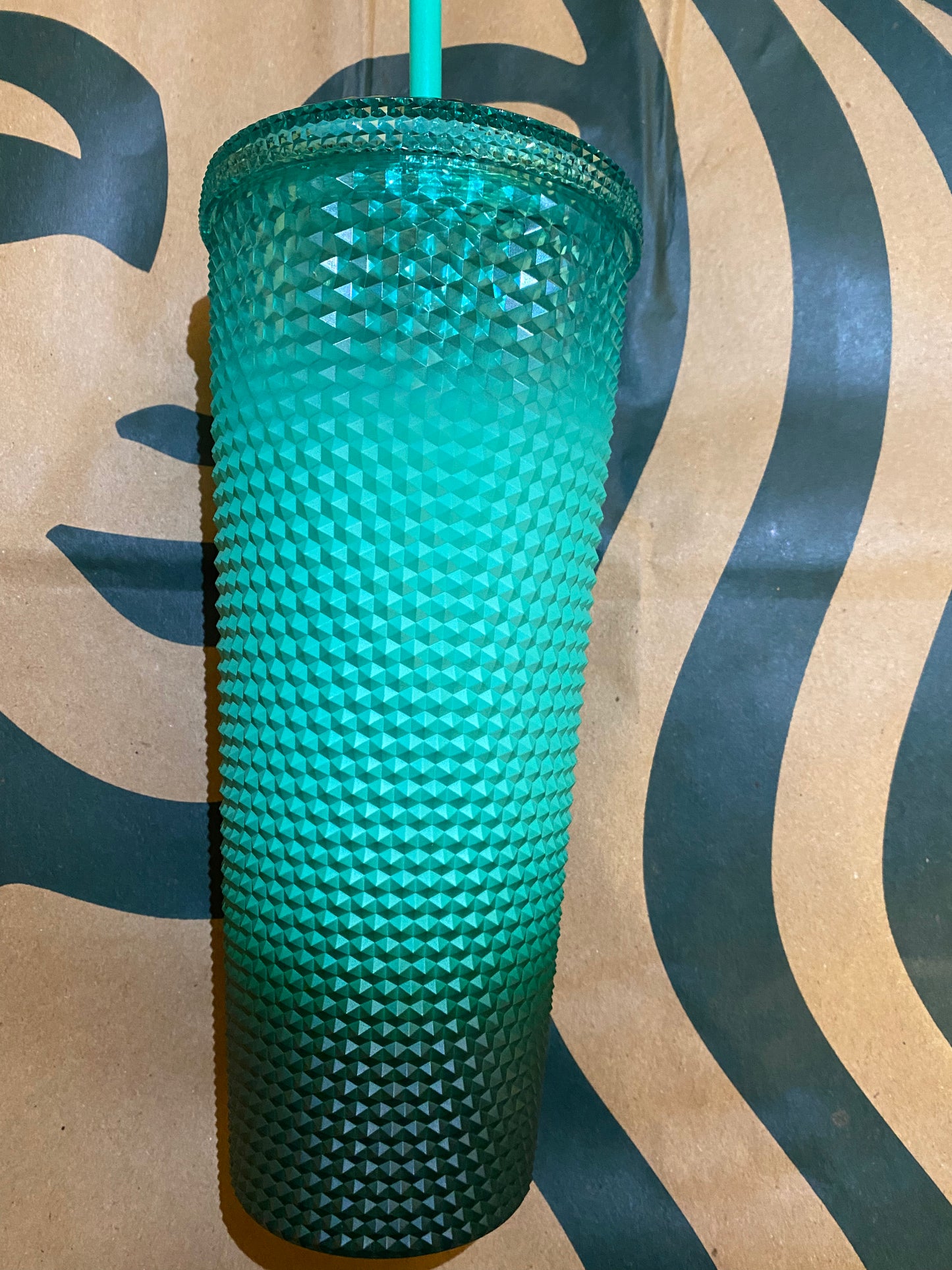 Starbucks Tumbler Mint Green Ombré Studded - Venti 24oz - Holiday 2022 he