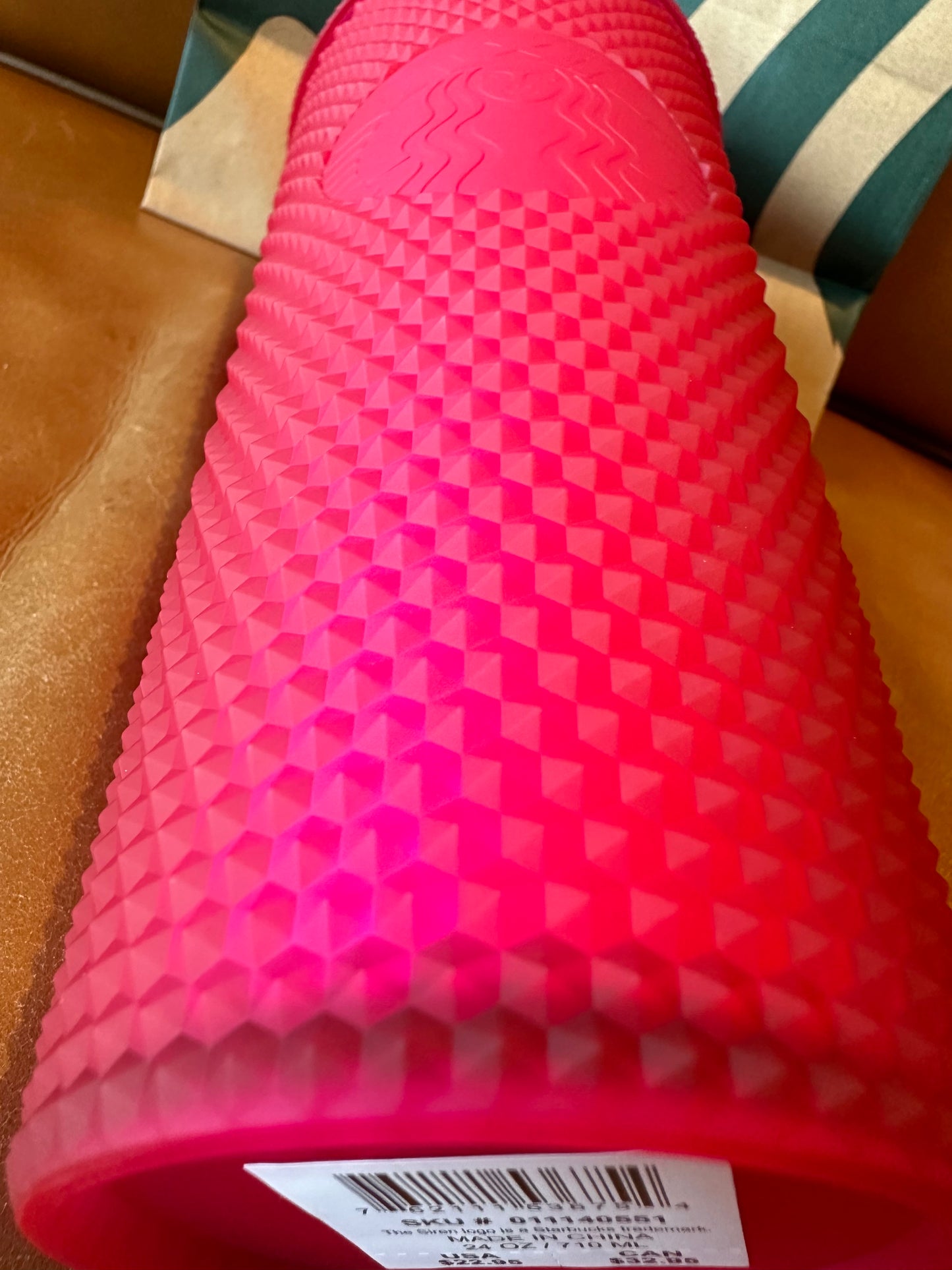 Starbucks Tumbler Ruby Pink Studded Venti 24oz - Spring 2023