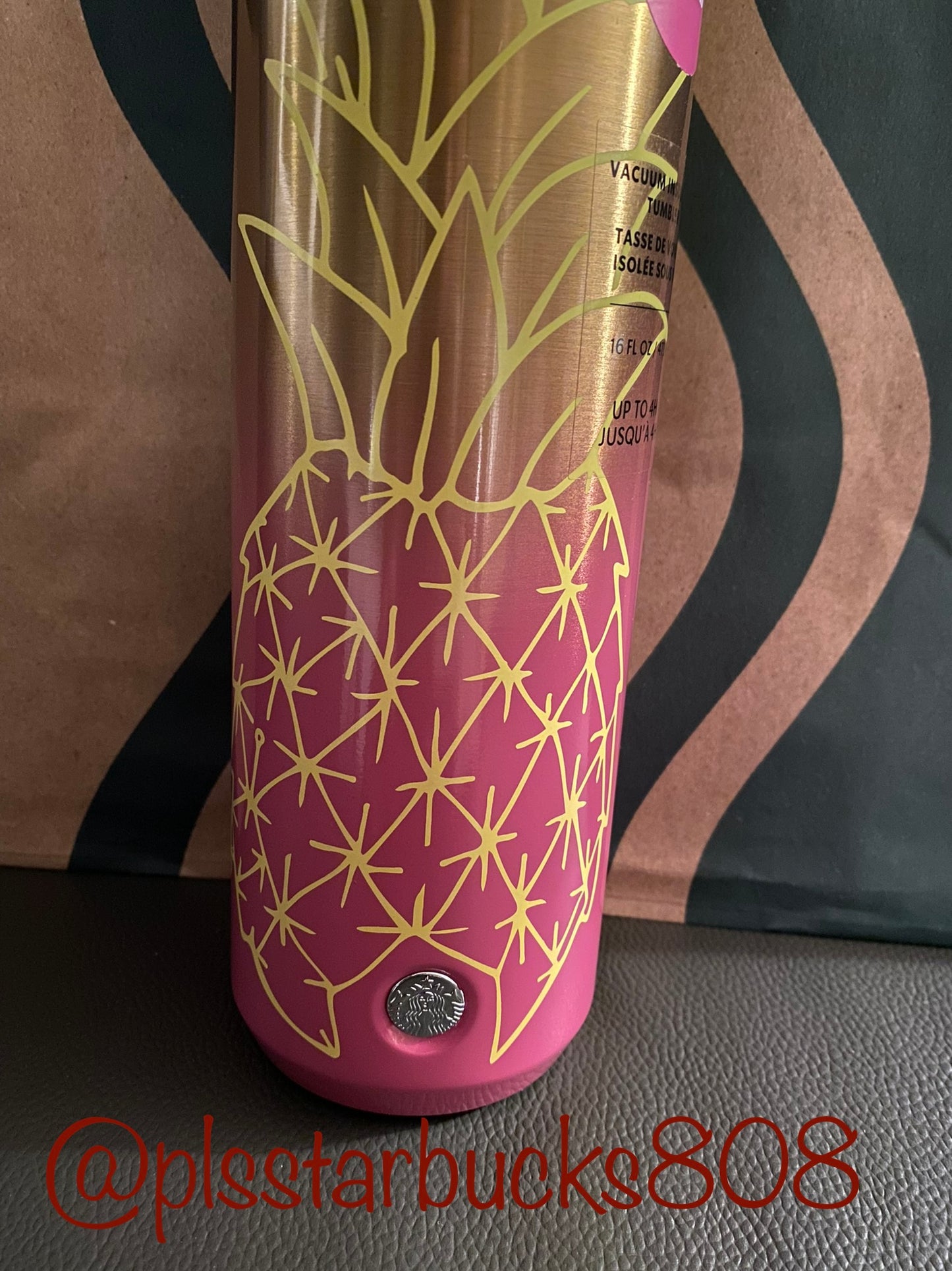 Starbucks Tumbler Hawaii Exclusive - Pink Pineapple - Hot Cup 16oz