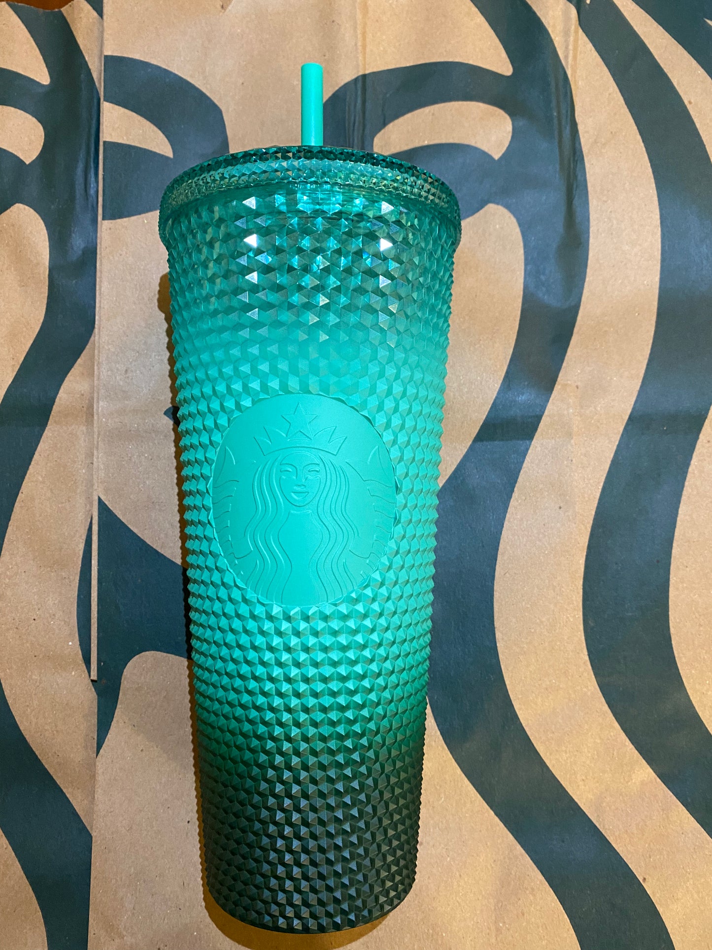 Starbucks Tumbler Mint Green Ombré Studded - Venti 24oz - Holiday 2022 he