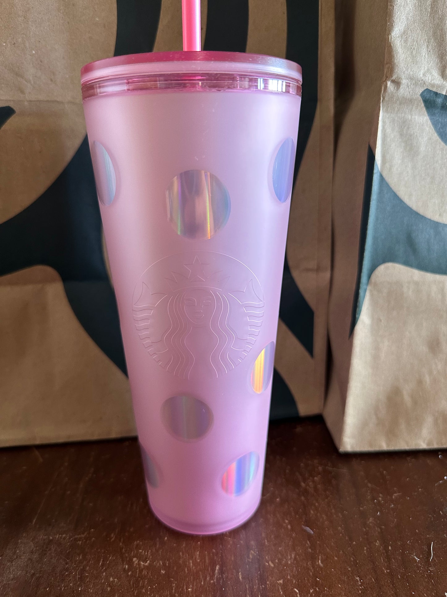 Starbucks Tumbler - Disneyland Piglet Pink Circles- Venti 24oz