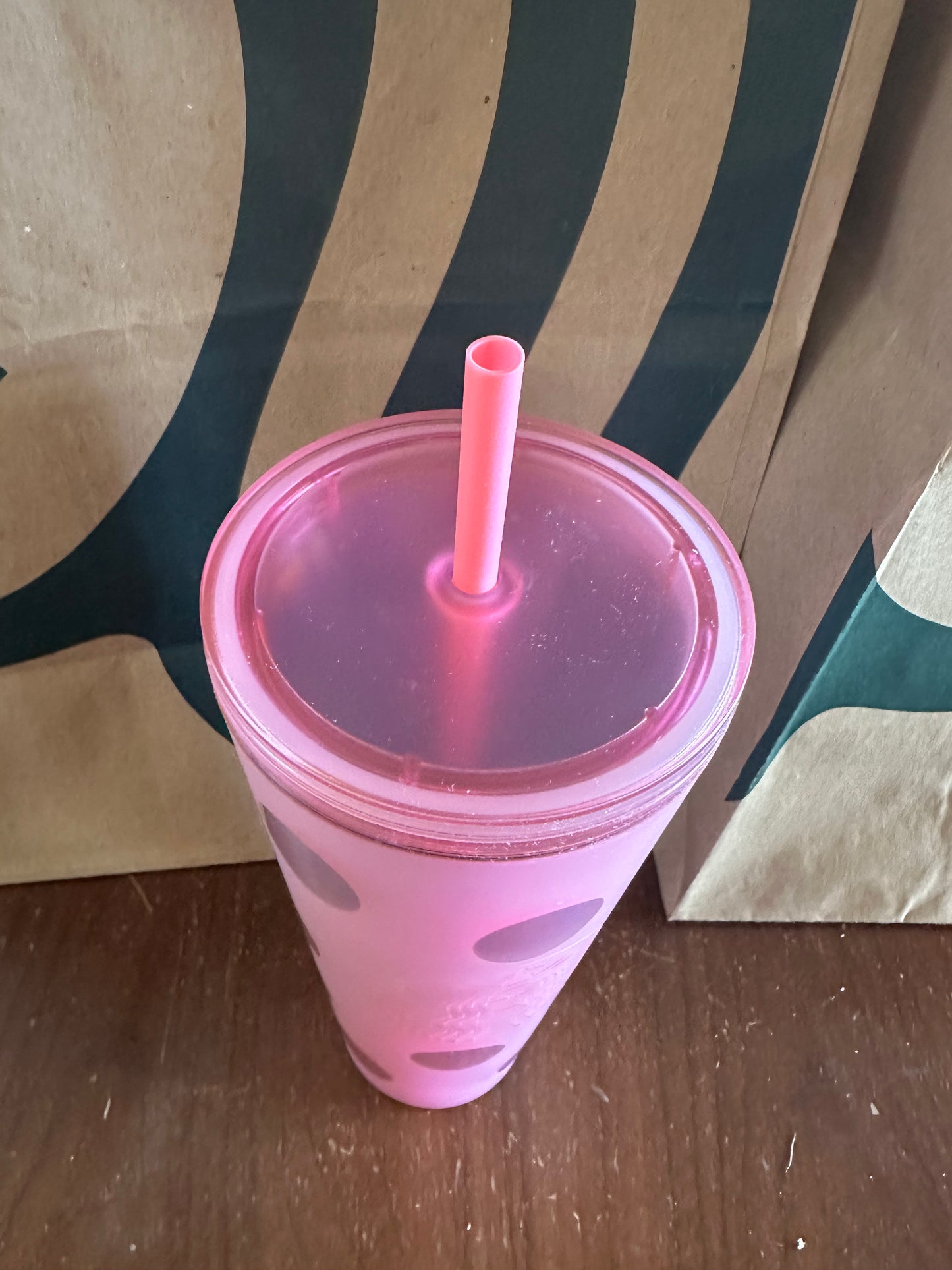 Starbucks Tumbler - Disneyland Piglet Pink Circles- Venti 24oz