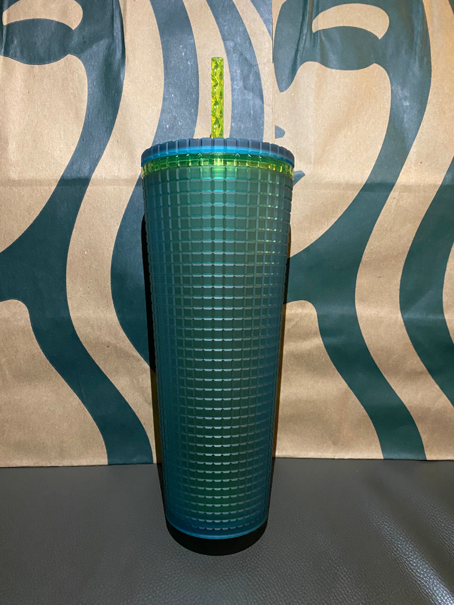 Starbucks Tumbler - Green Grid - Winter 2021 - Venti 24oz
