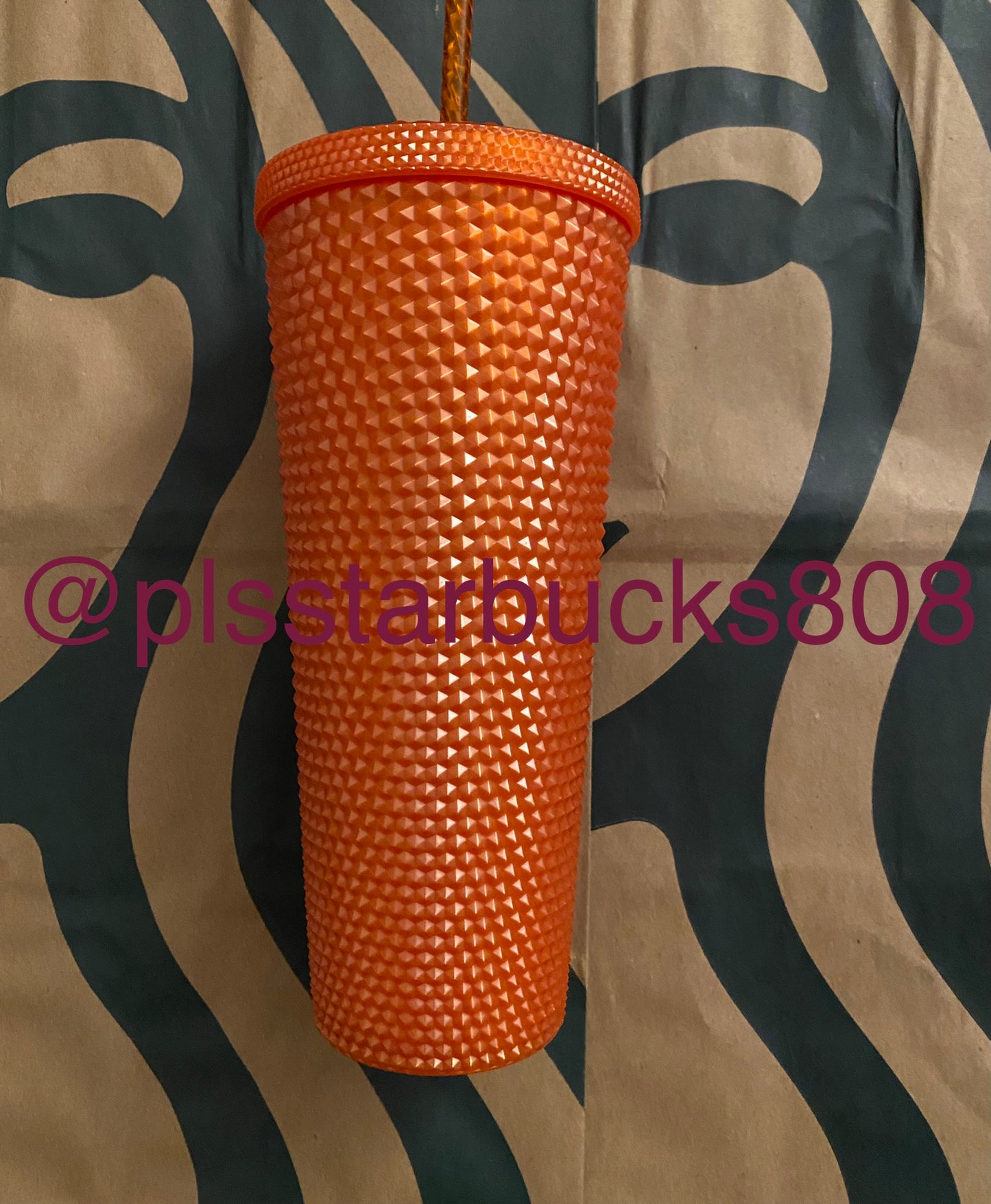 Starbucks Tumbler Pearlized Orange Studded - Fall 2022 - Venti 24oz