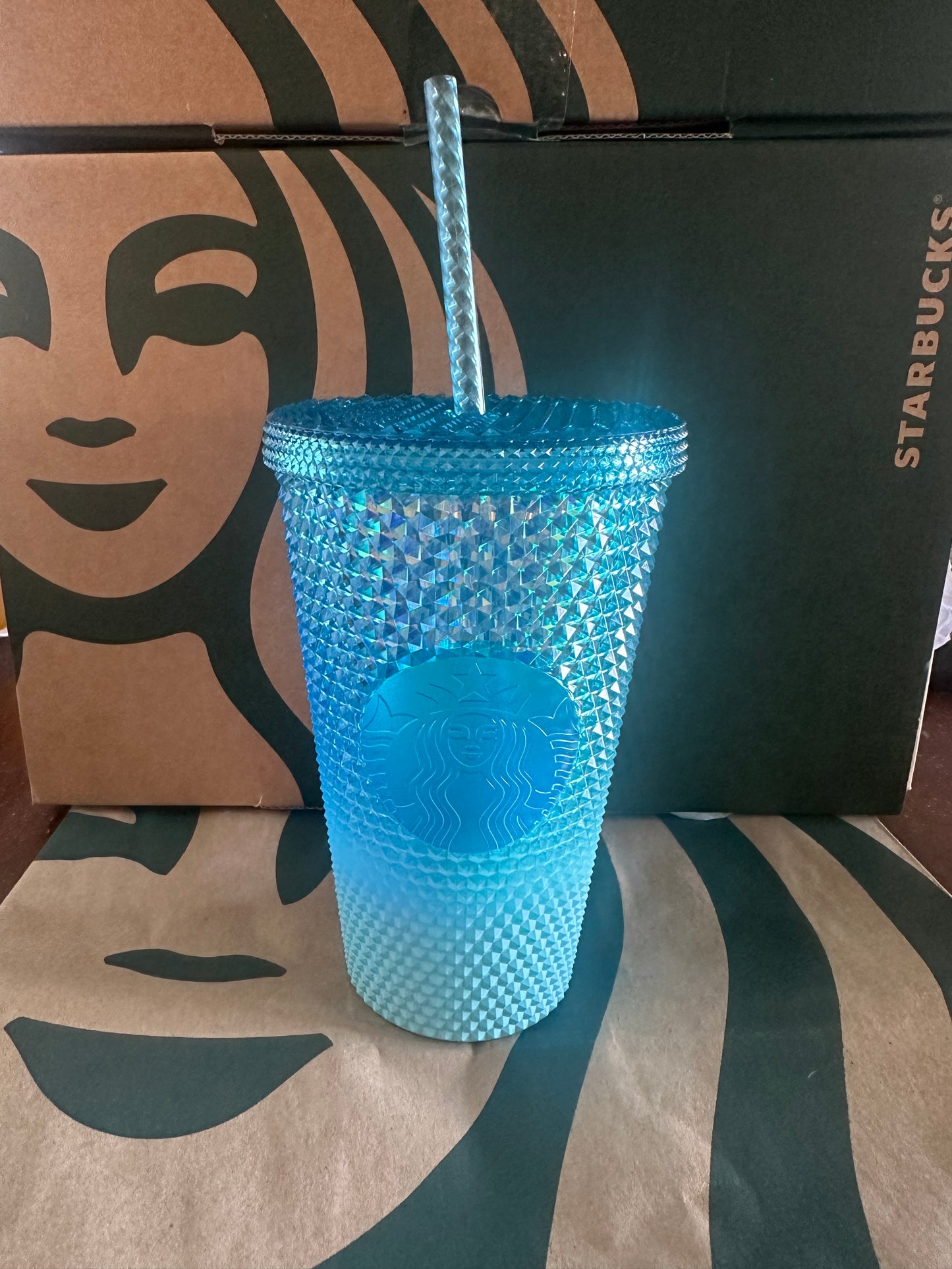 Starbucks Tumbler Blue Studded Ombré - Grande 16oz - Holiday 2022