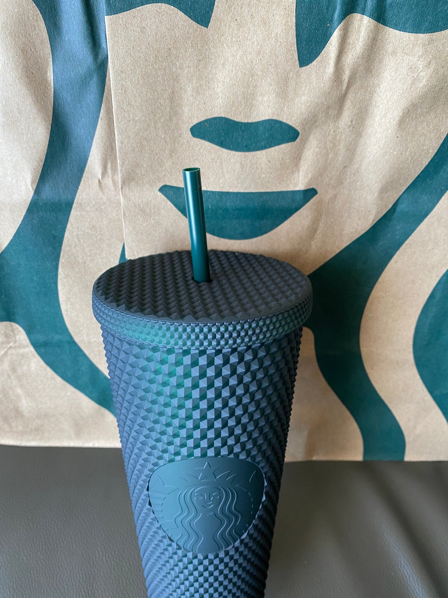 Starbucks Tumbler Green Matte Studded -Venti 24oz