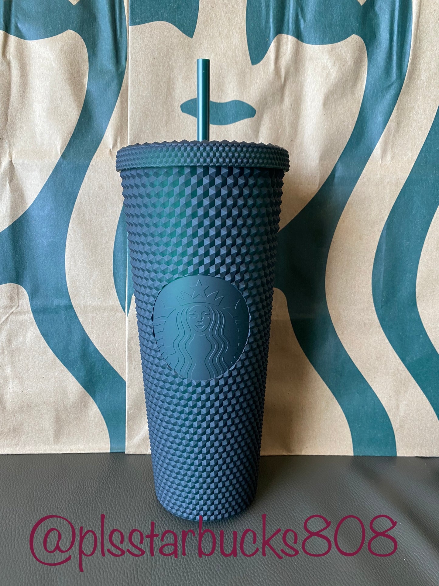 Starbucks Tumbler Green Matte Studded -Venti 24oz