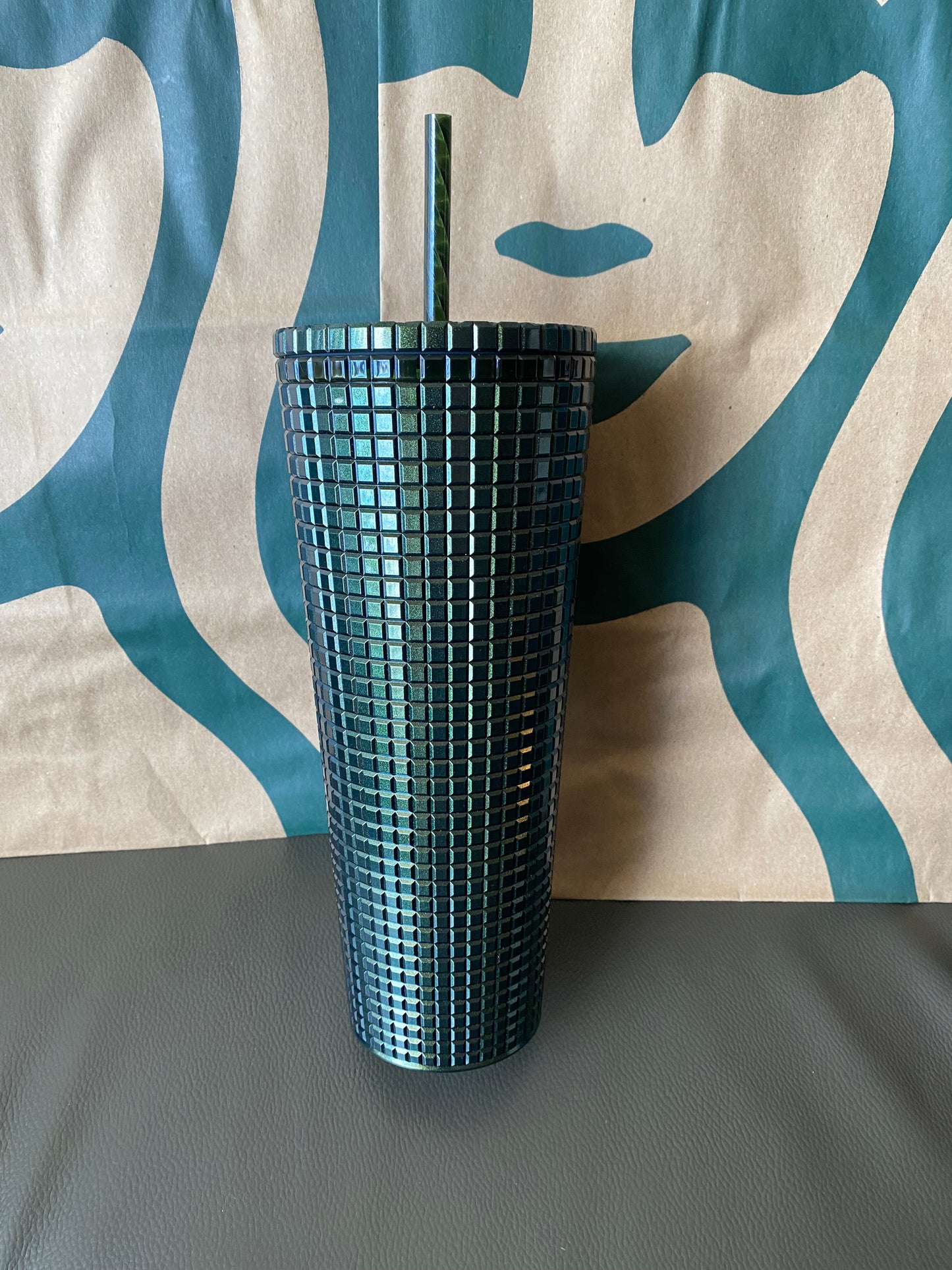 Starbucks Tumbler - Green Grid - Winter 2021 - Venti 24oz