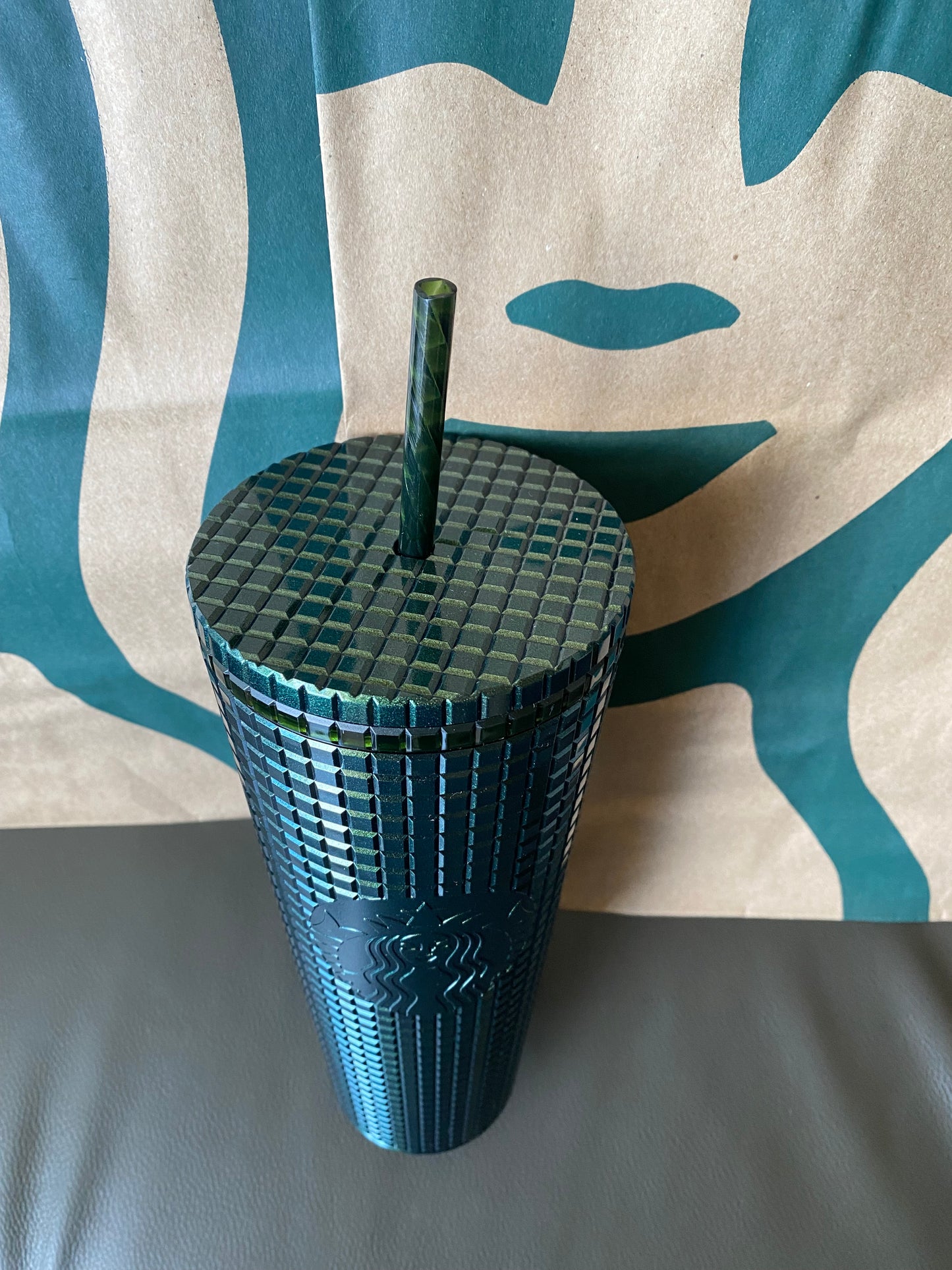 Starbucks Tumbler - Green Grid - Winter 2021 - Venti 24oz