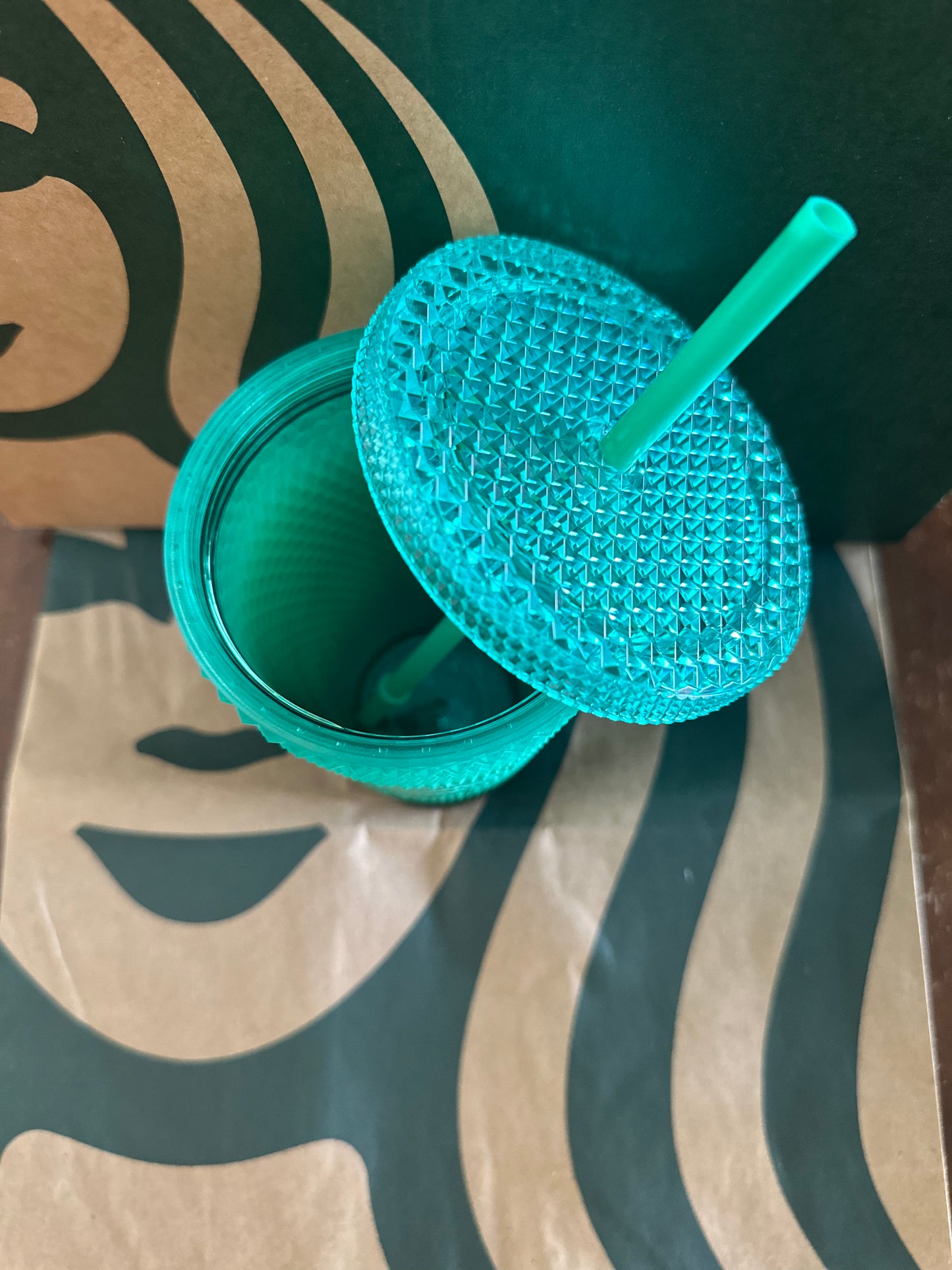 Starbucks Tumbler Mint Green Ombré Studded - Grande 16oz - Holiday 2022