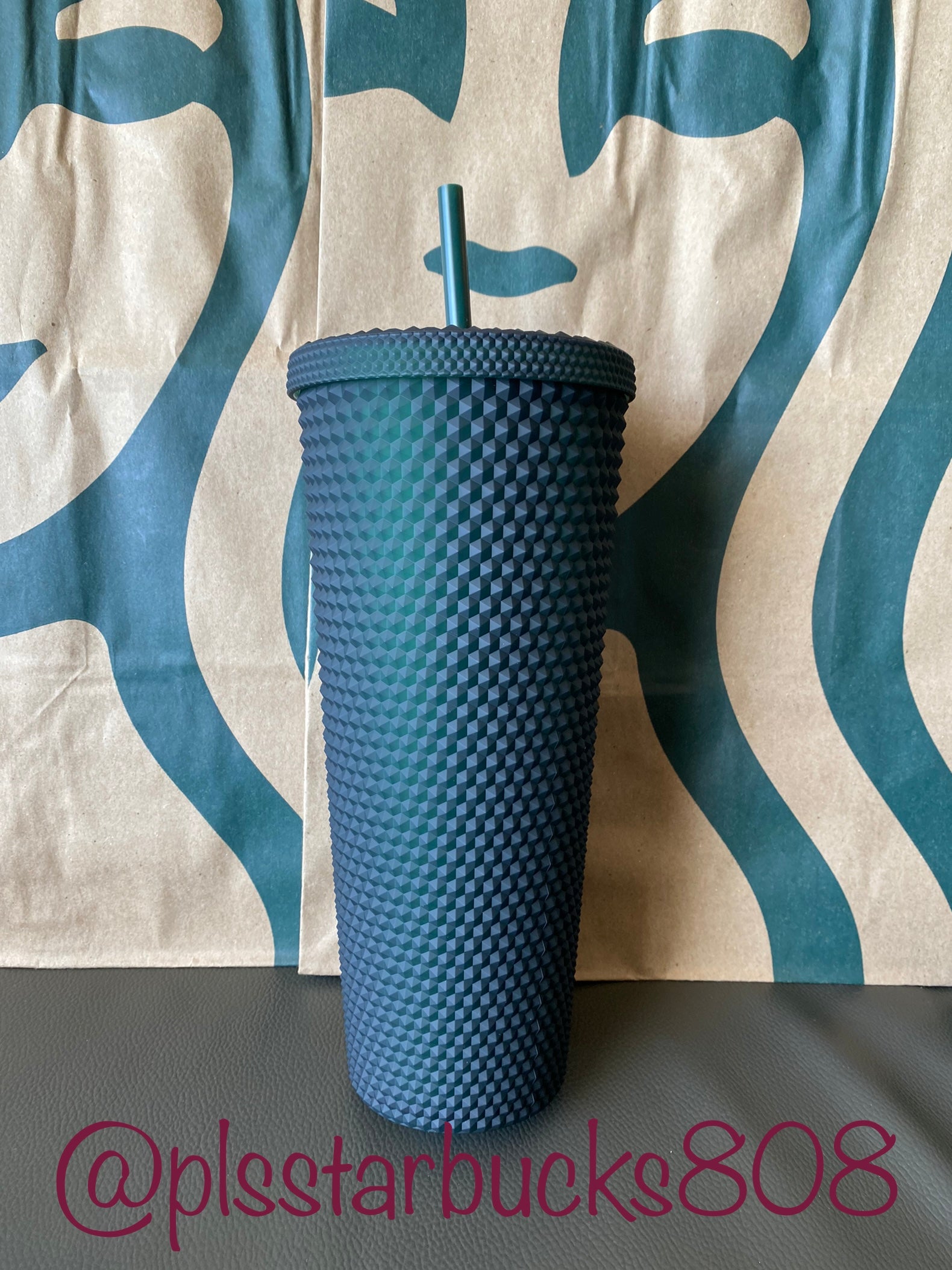 Starbucks fashion matte green studded tumbler