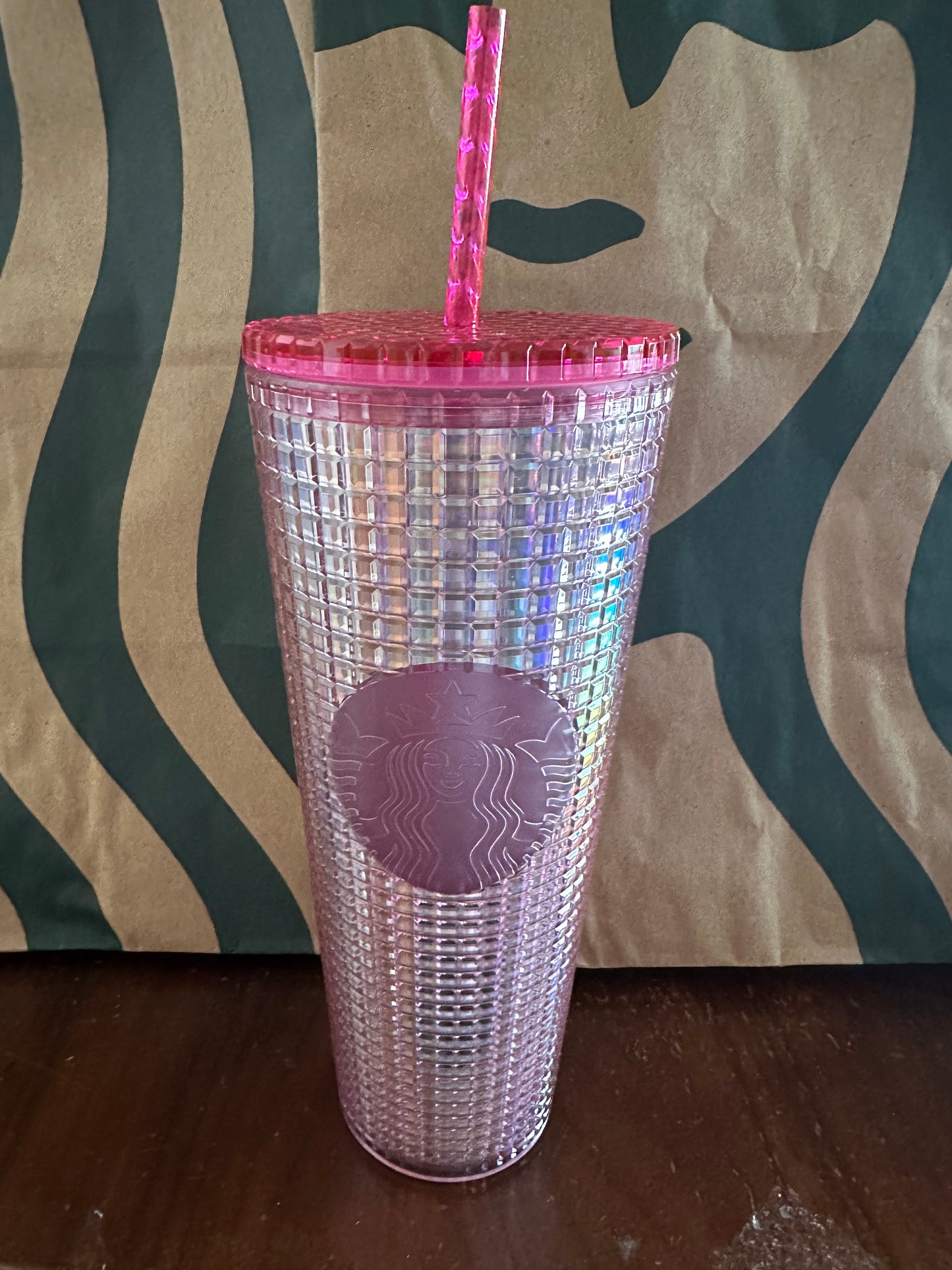 Starbucks Tumbler Pink Grid - Venti 24oz - Summer 2023