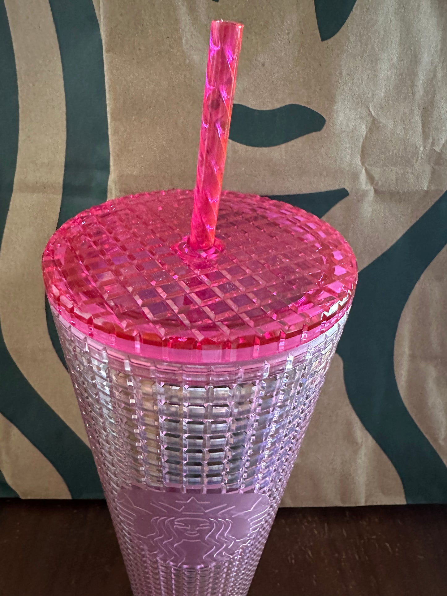 Starbucks Tumbler Pink Grid - Venti 24oz - Summer 2023