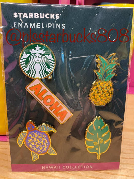 Starbucks Hawaii Exclusive Starbucks Enamel Pin Set