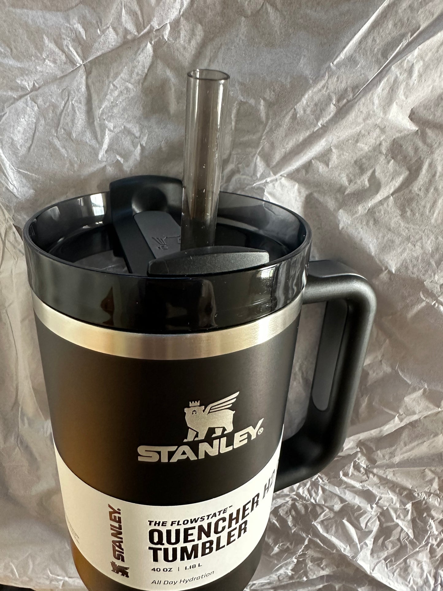 Stanley 40oz Stainless Steel H2.0 FlowState Quencher Tumbler - Black Glow Color