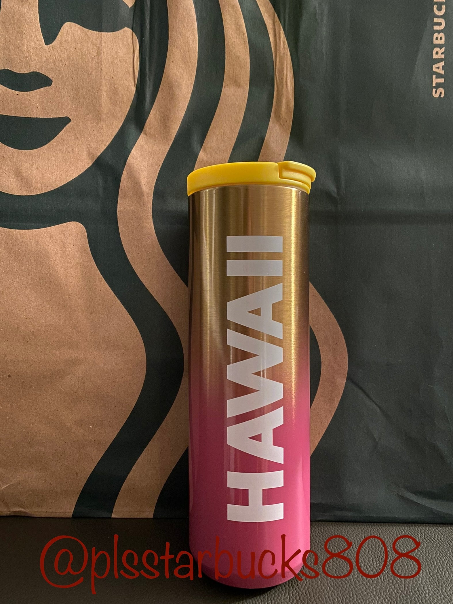 Starbucks Hawaii Collection Metal Tumbler Cold Cup 24oz Stainless