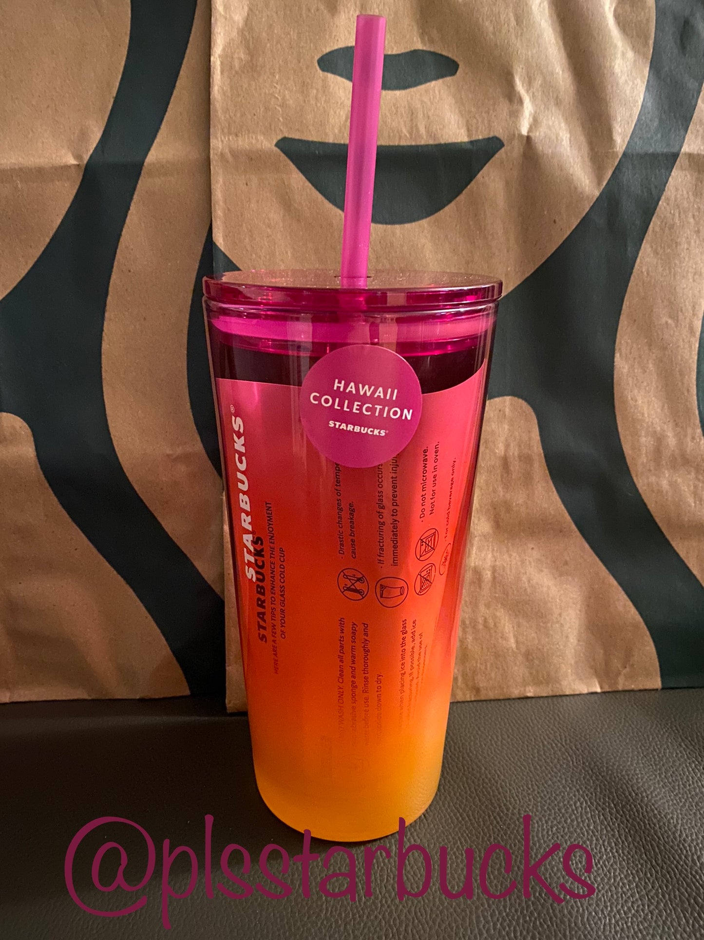 Starbucks Tumbler Hawaii Exclusive - Pink Pineapple - Hot Cup 16oz